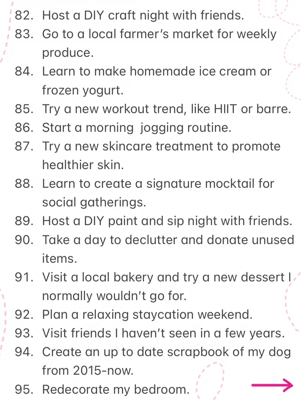 A list of things to do before moving in.