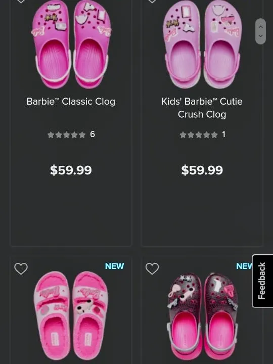 Crocs Barbie Crush Clog Black & Hot Pink Barbie Charms Womens Size 8 New in  Box
