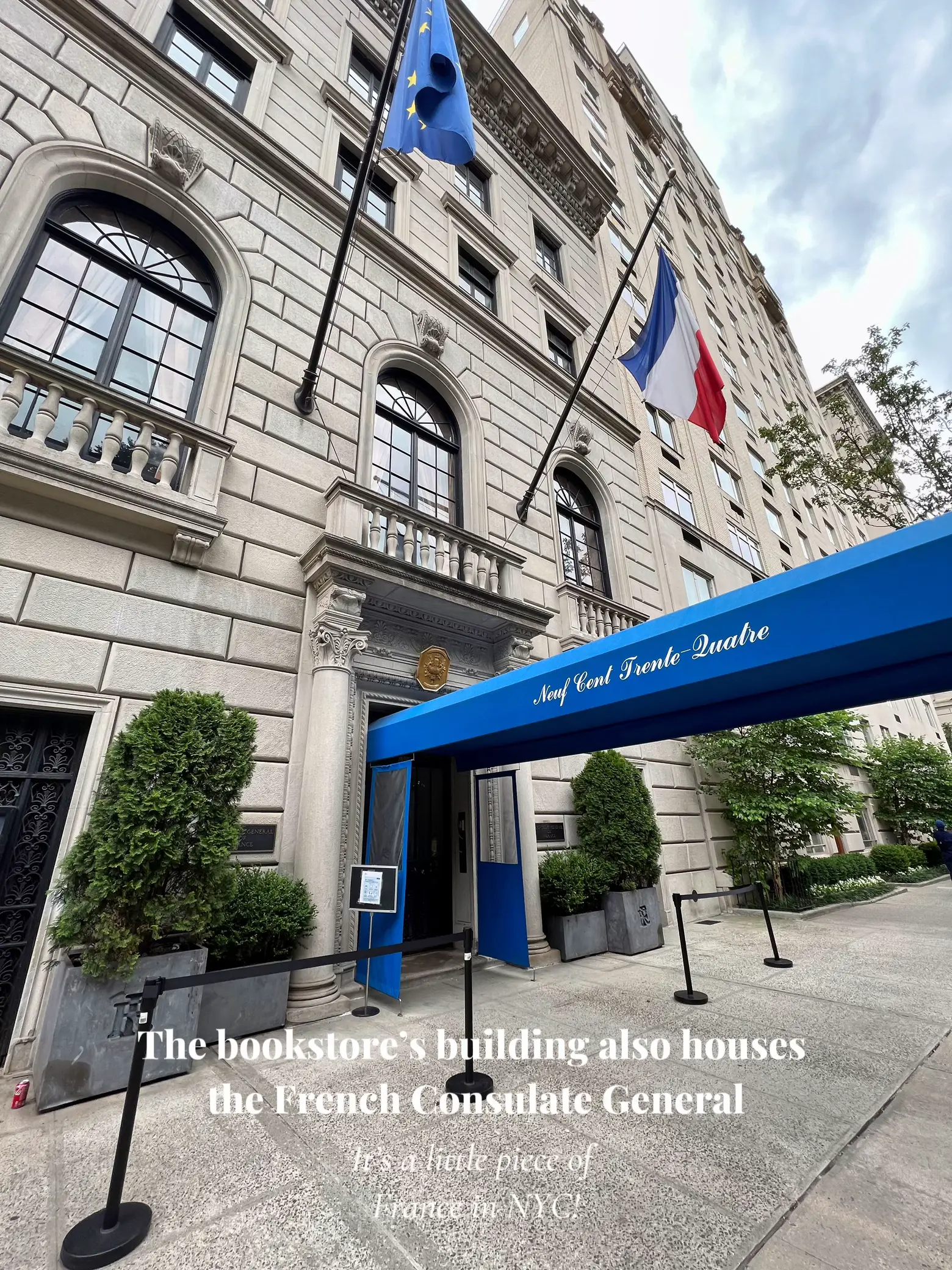  The bookstore's building also houses the French Consulate General.