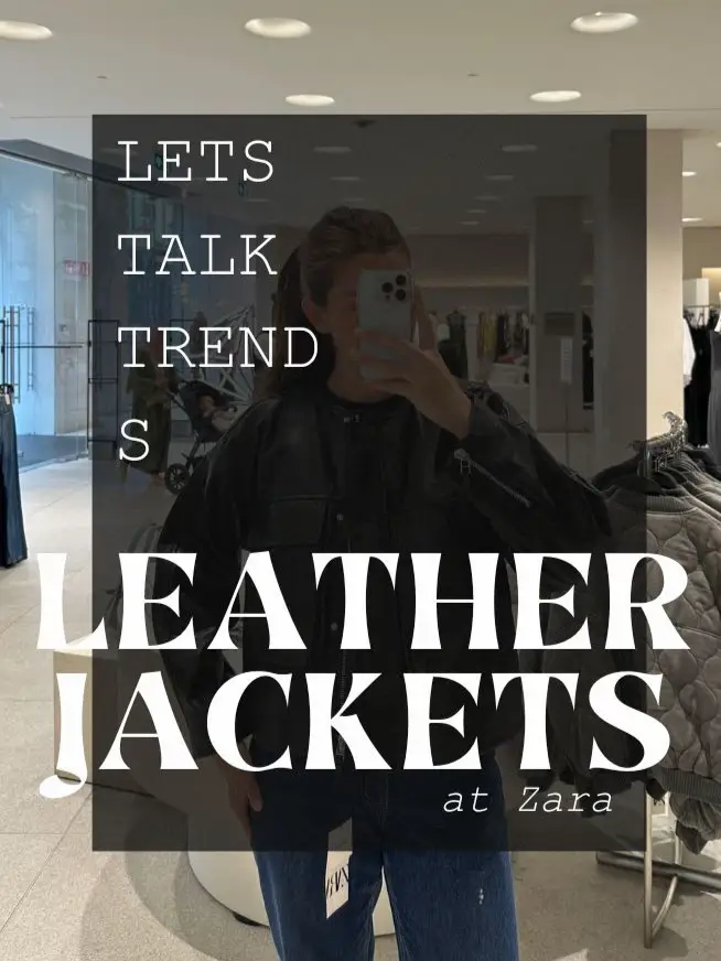 Zara company leather on sale jacket