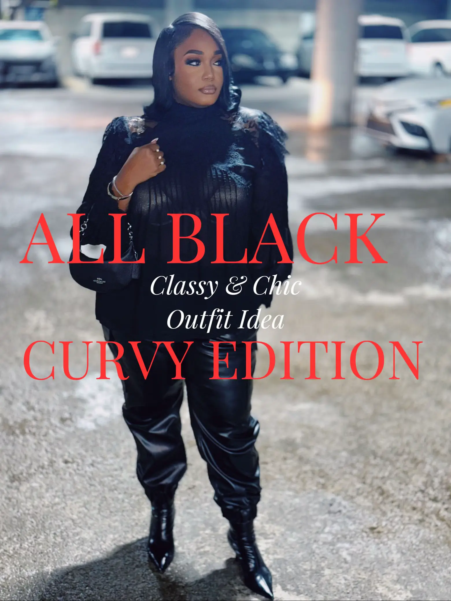 PLUS SIZE ALL BLACK DATE NIGHT OUTFIT IDEA