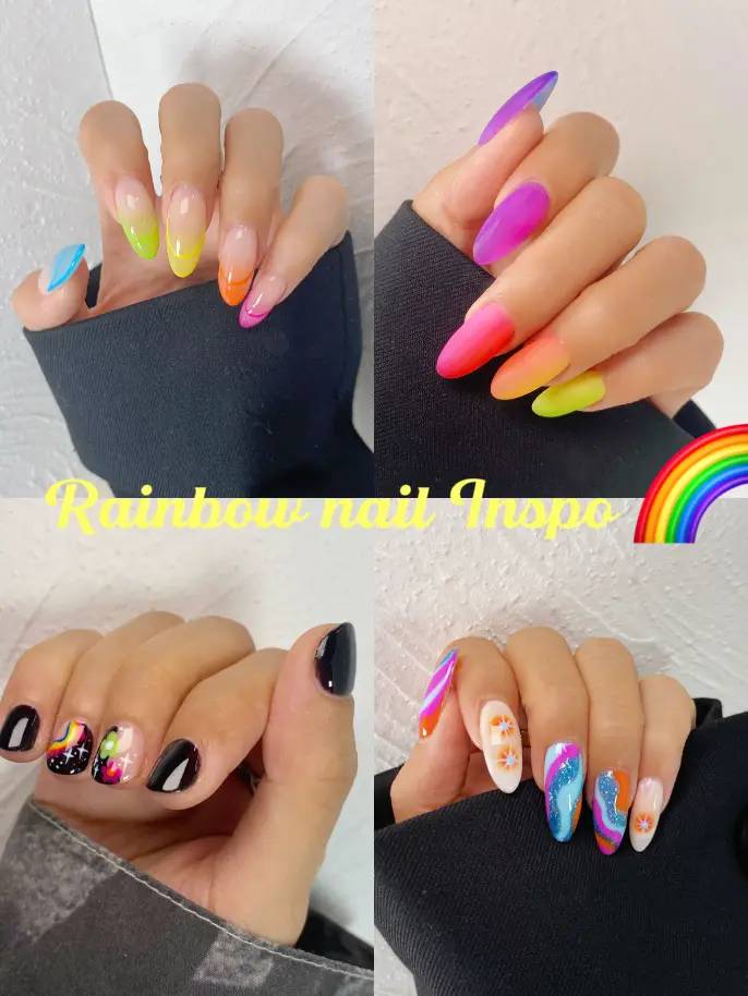 neon rainbow nails