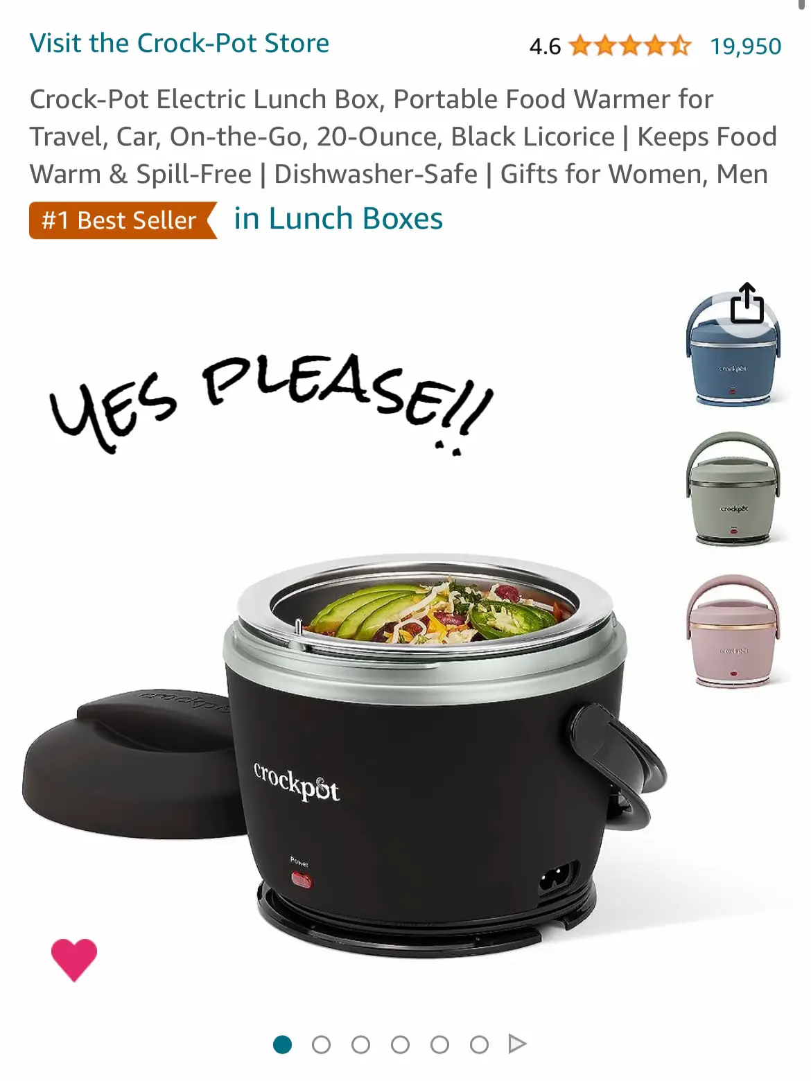 Crockpot 20-oz Lunch Crock Food Warmer, Black Licorice