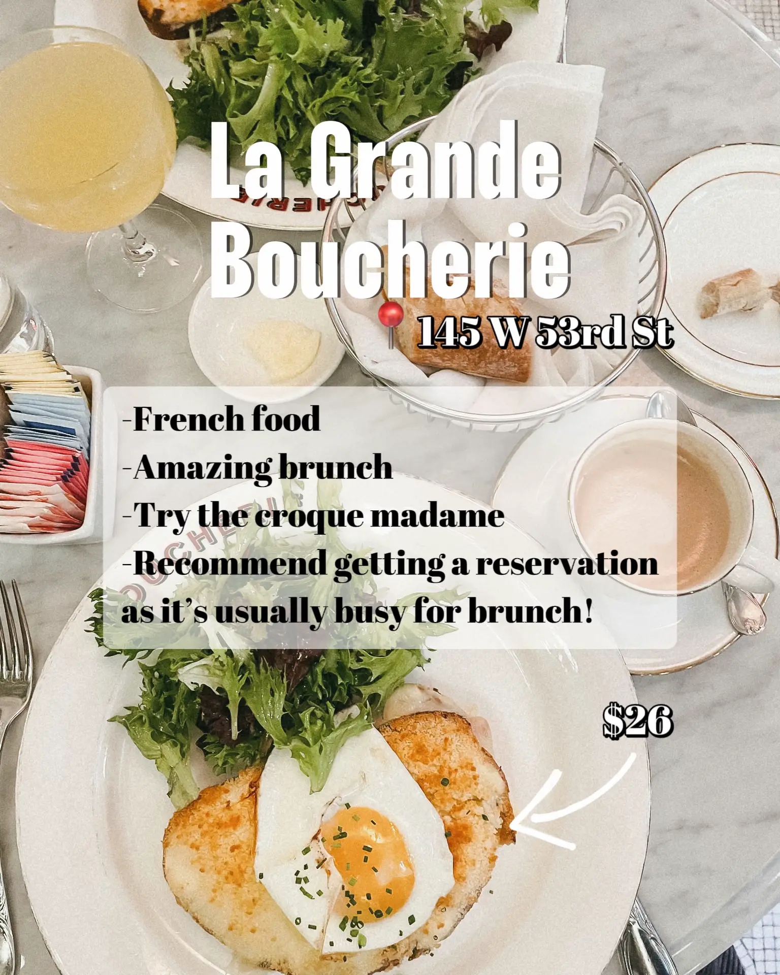  A collage of plates of food with the words "La Grande Boucherie"