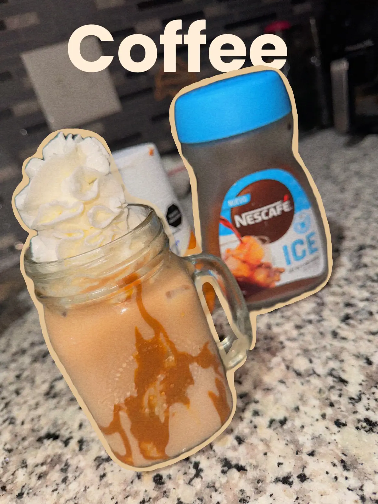 Ice Nescafe Coffee With Caramel Macchiato 🤍 