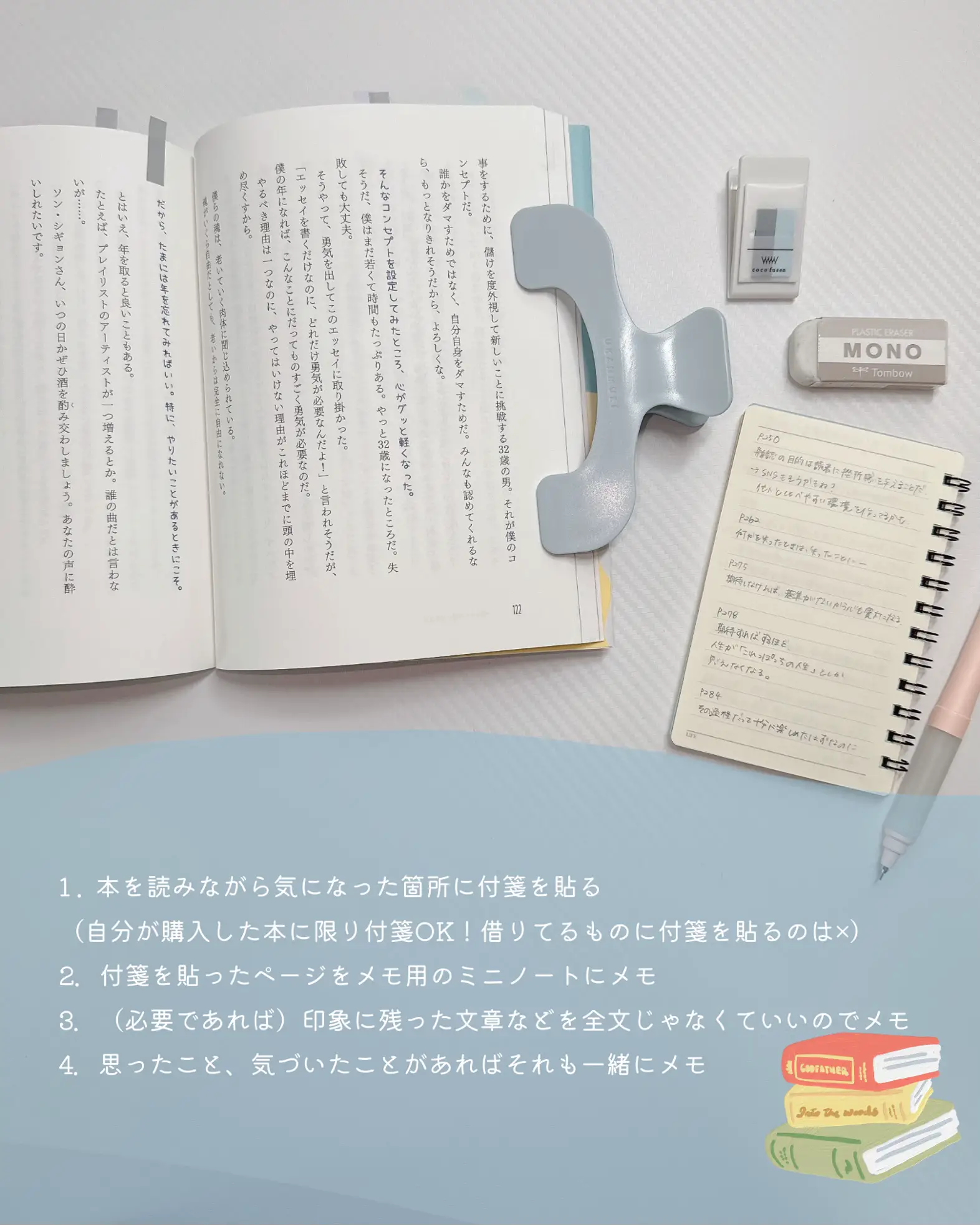 ꒰ 私の読書ノートの作り方 ꒱.˚ | Yuraが投稿したフォトブック | Lemon8 