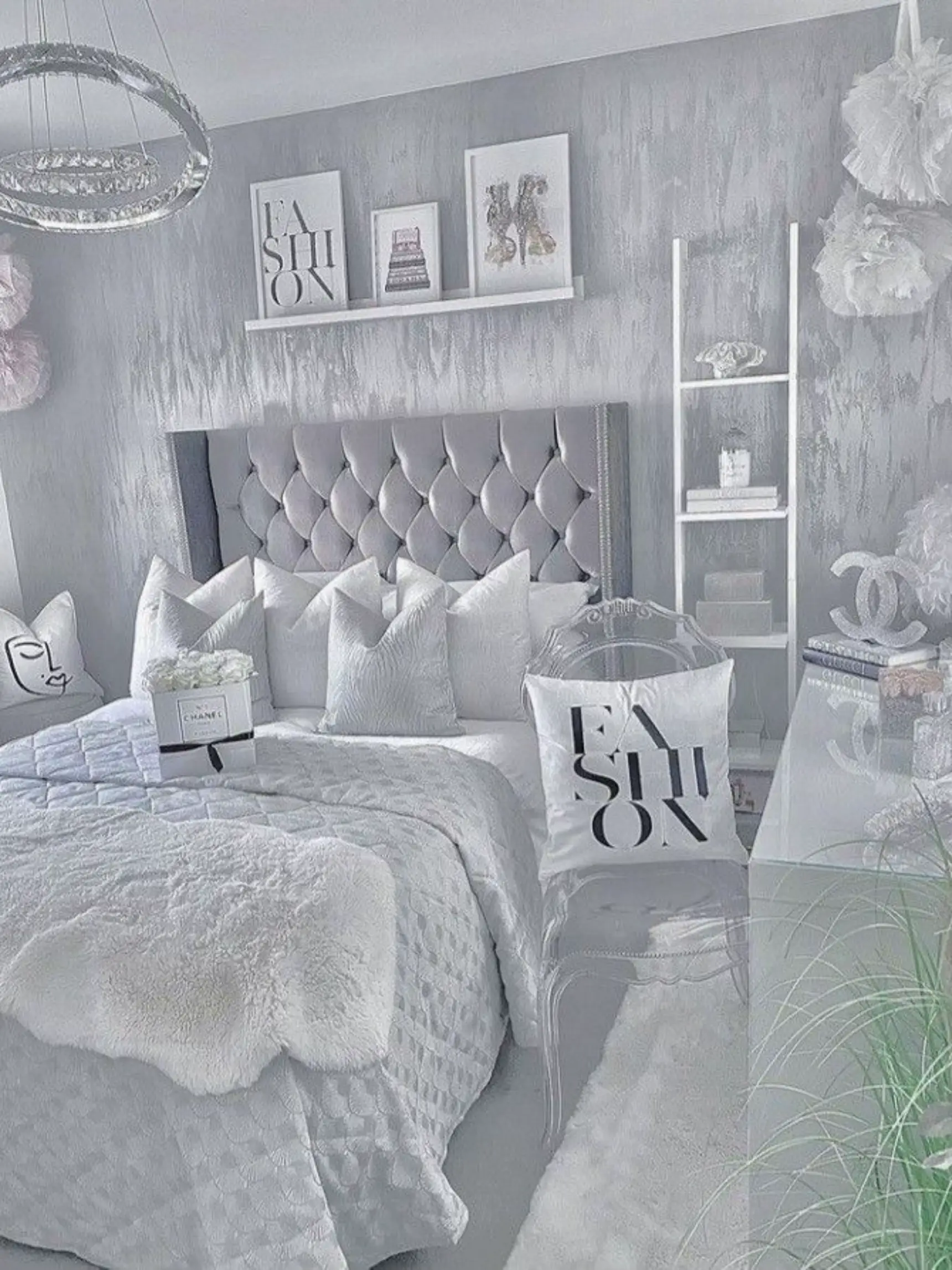 White and silver bedroom decor deals ideas