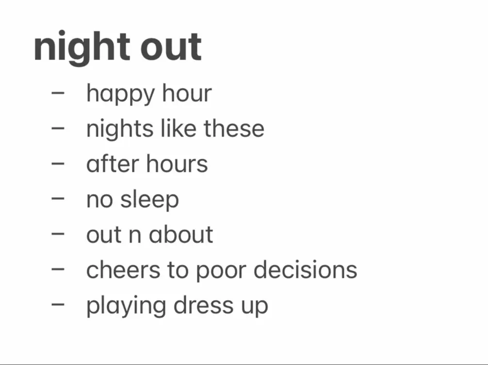  A list of things to do before going to bed.
