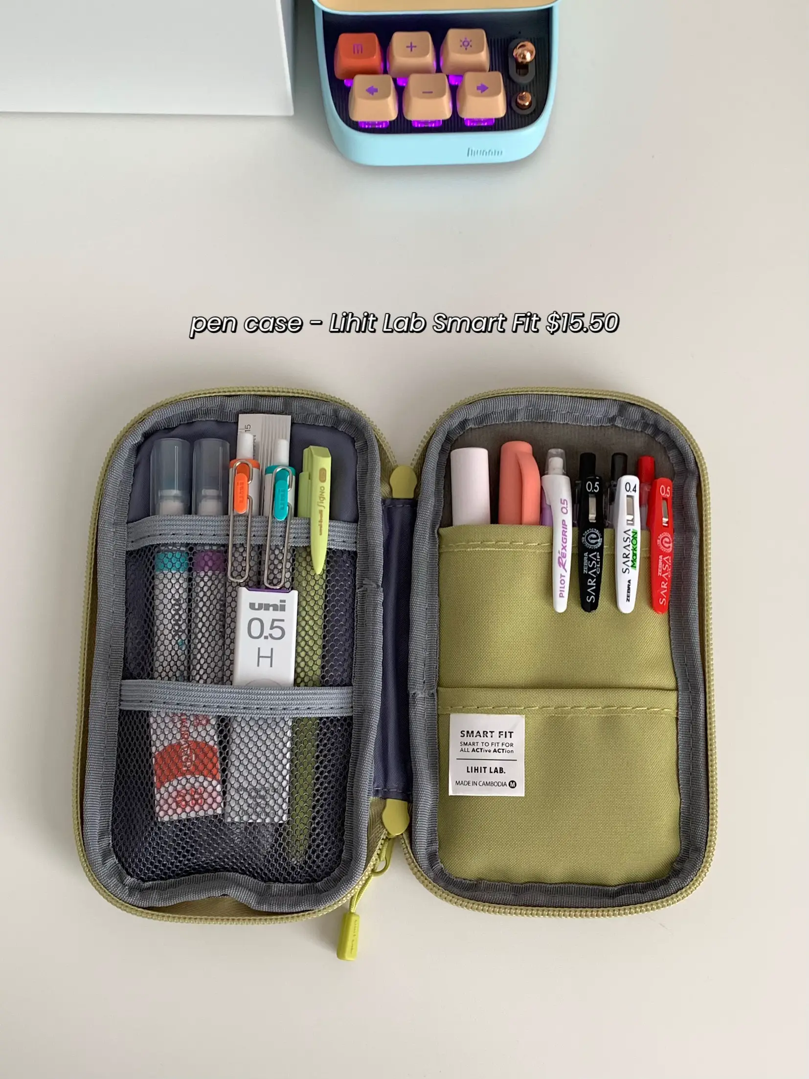 Sooez Large Pencil Case,Big Capacity Pencil Bag with 3 Compartments,Cute  Canvas Pencil Pouch Organizer with Zipper, Portable Stationery Pen Bag,  Cute