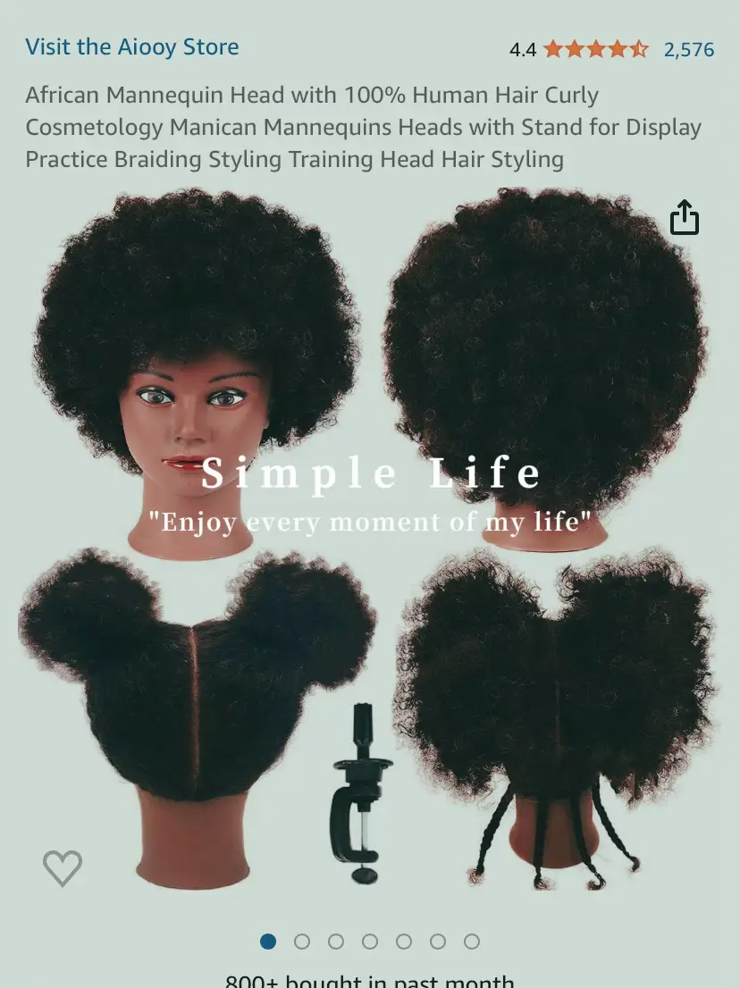 Afro Mannequin Head Manikin Cosmetology Doll Head 100% Human Hair Practice  Head Hairdresser Training Head With Stand (total Length ) - Temu Republic  of Korea