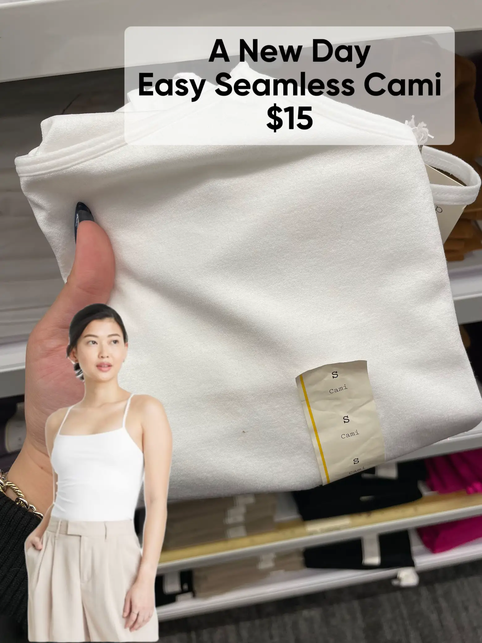 The Perfect Cami White Seamless Cami, XS-XL