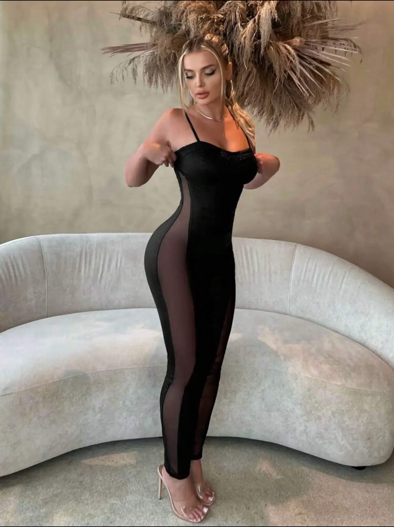 JUMISEE Women Sexy PU Leather Corset Crop Top Elegant Mesh Off