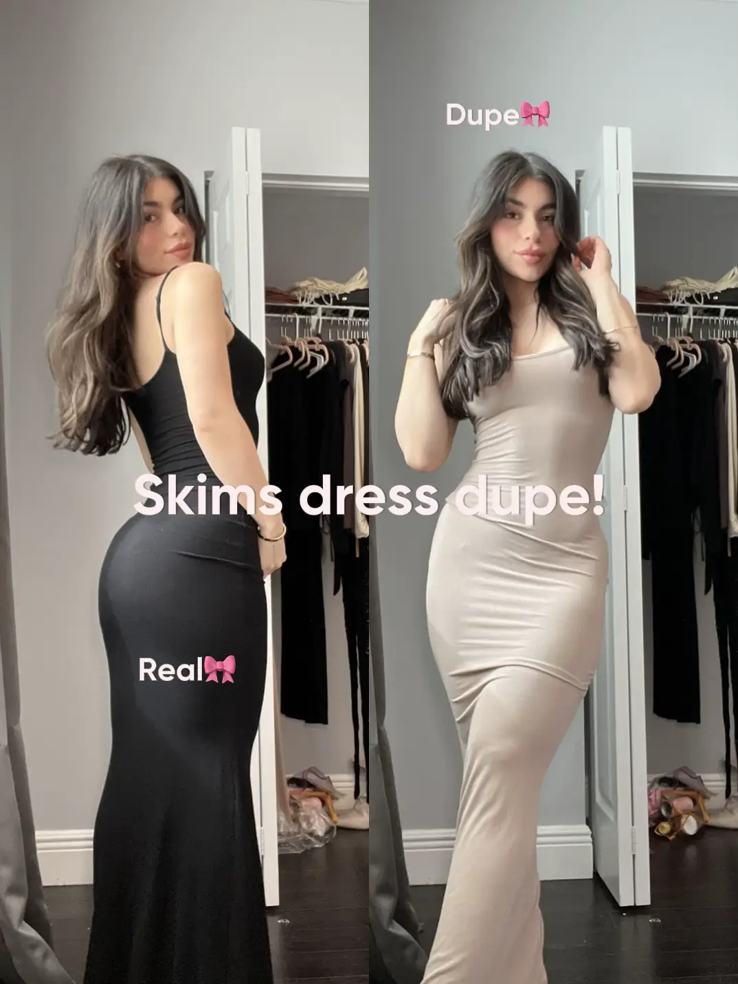 I'm midsize and found the perfect Skims dupe on - the medium