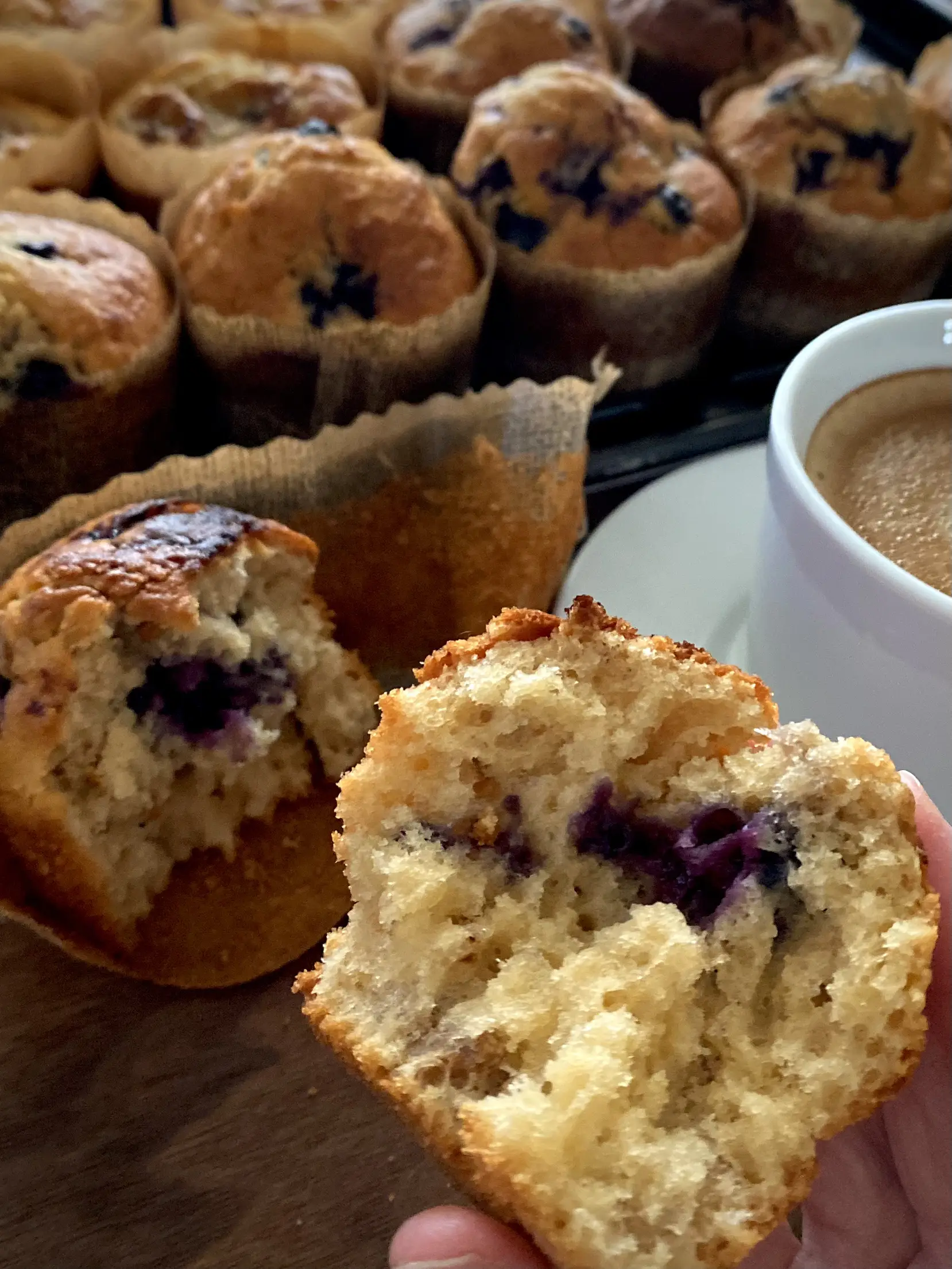 Crumb Topped Mini Blueberry Muffins Recipe - Emily Laurae