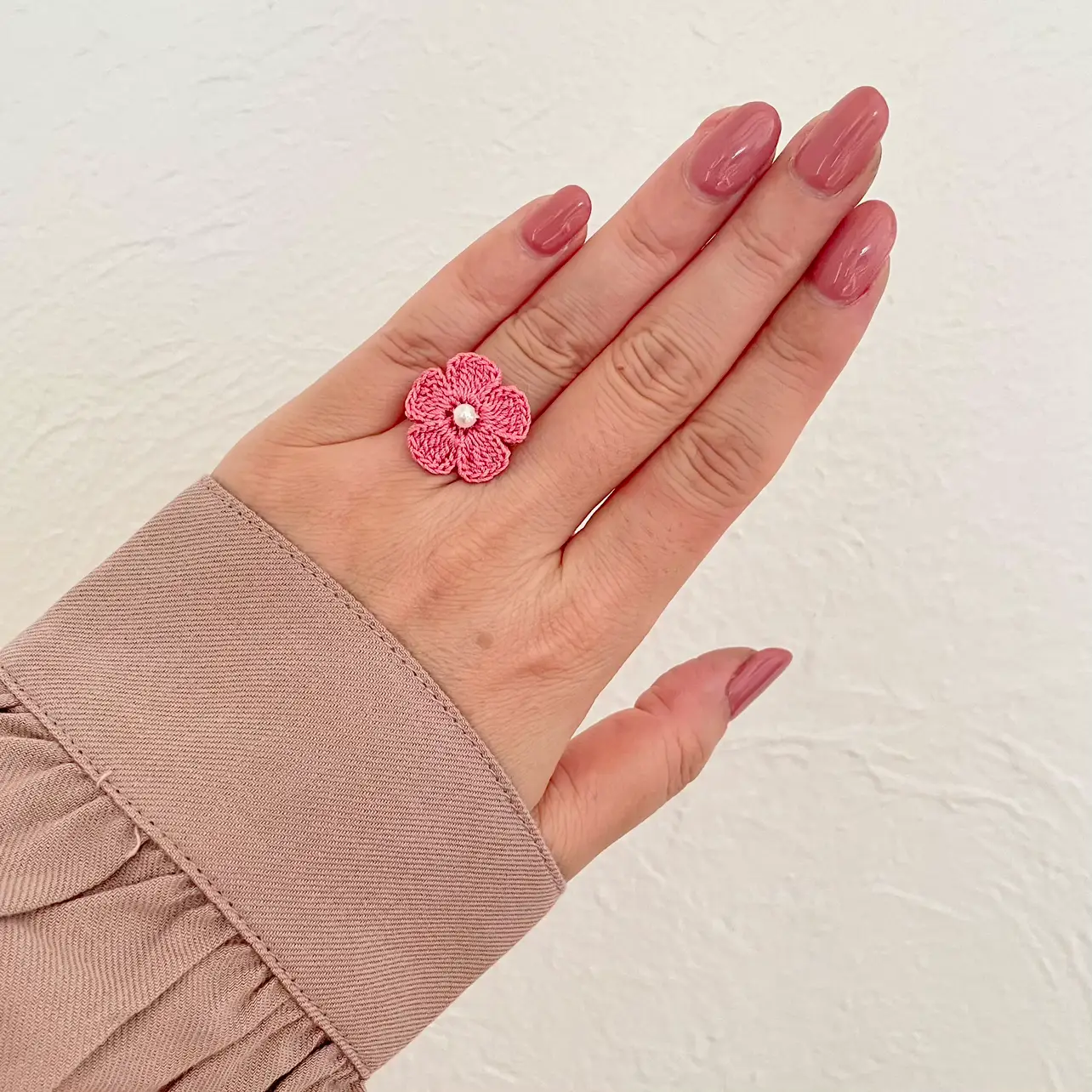 編んだお花のリング💍推しカラーはあるかな？❤️レース編み