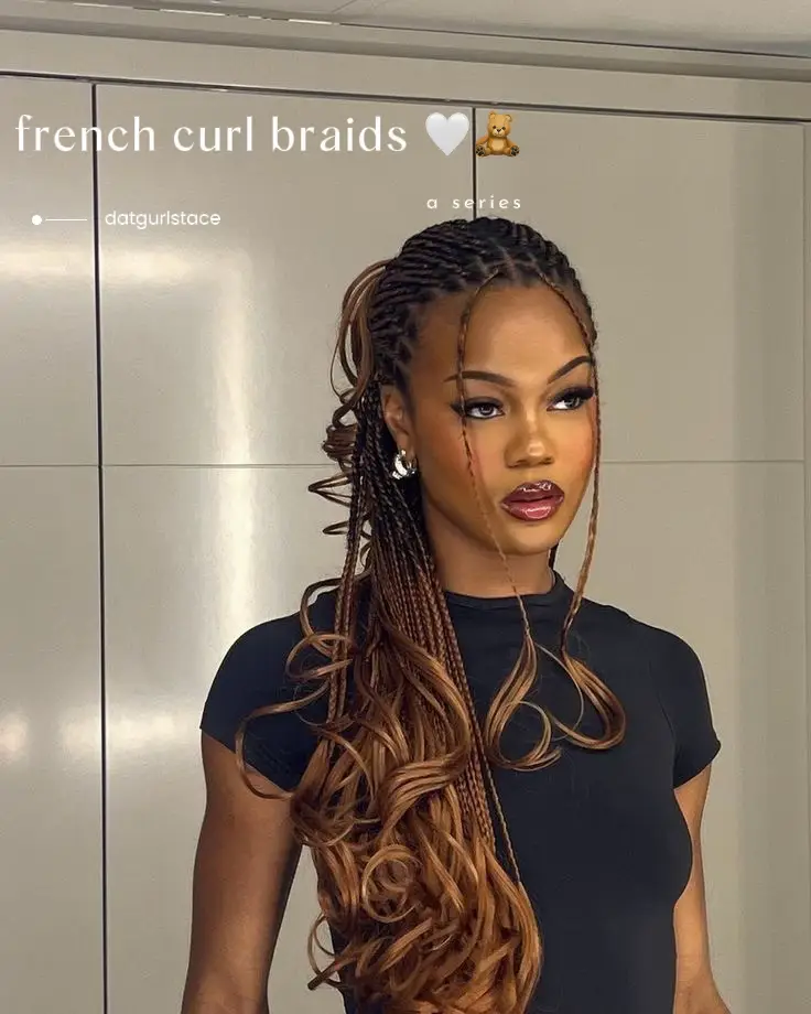 hair idea: french curl braids 🤍🧸