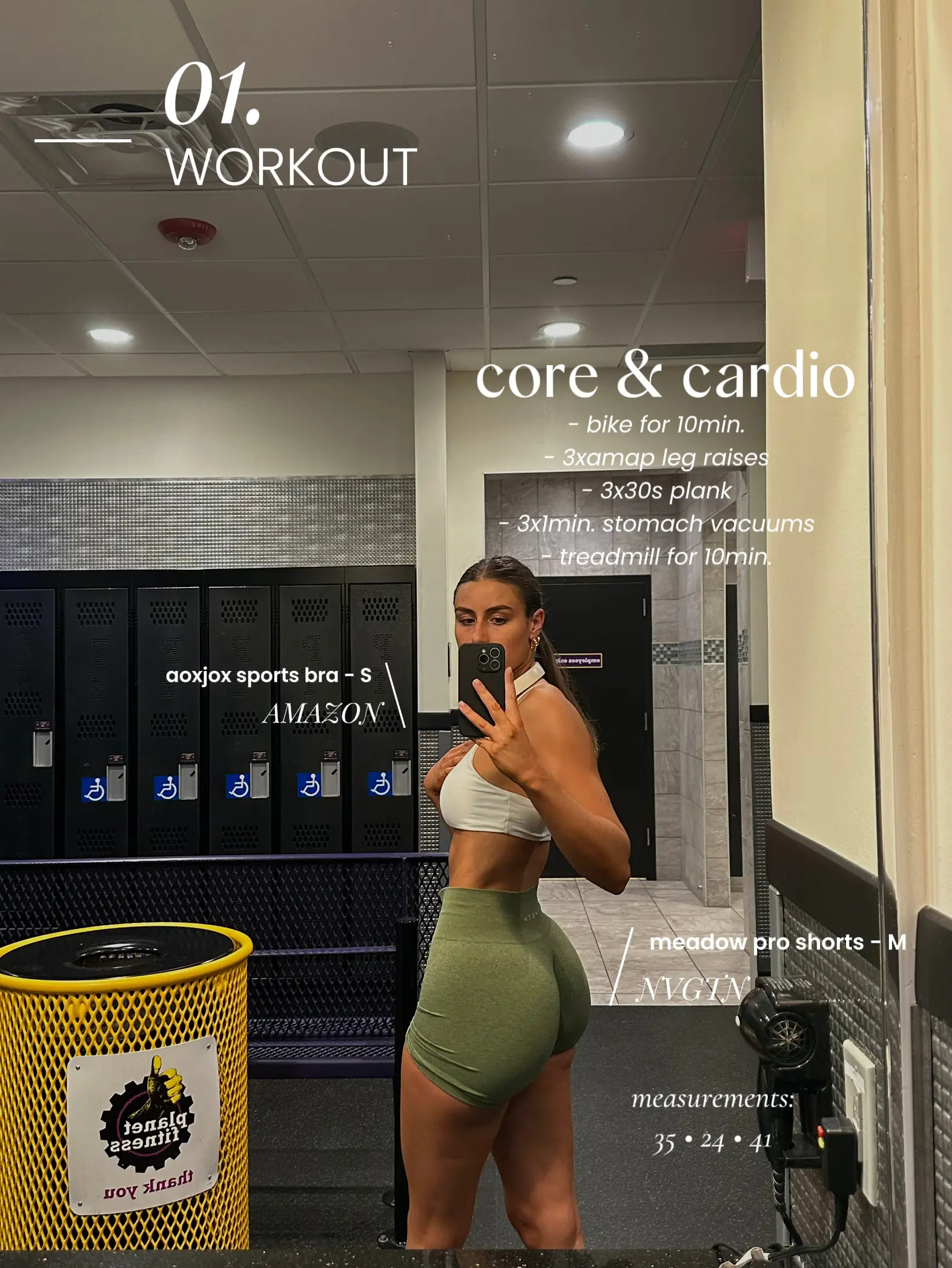  A woman is taking a selfie in a gym.