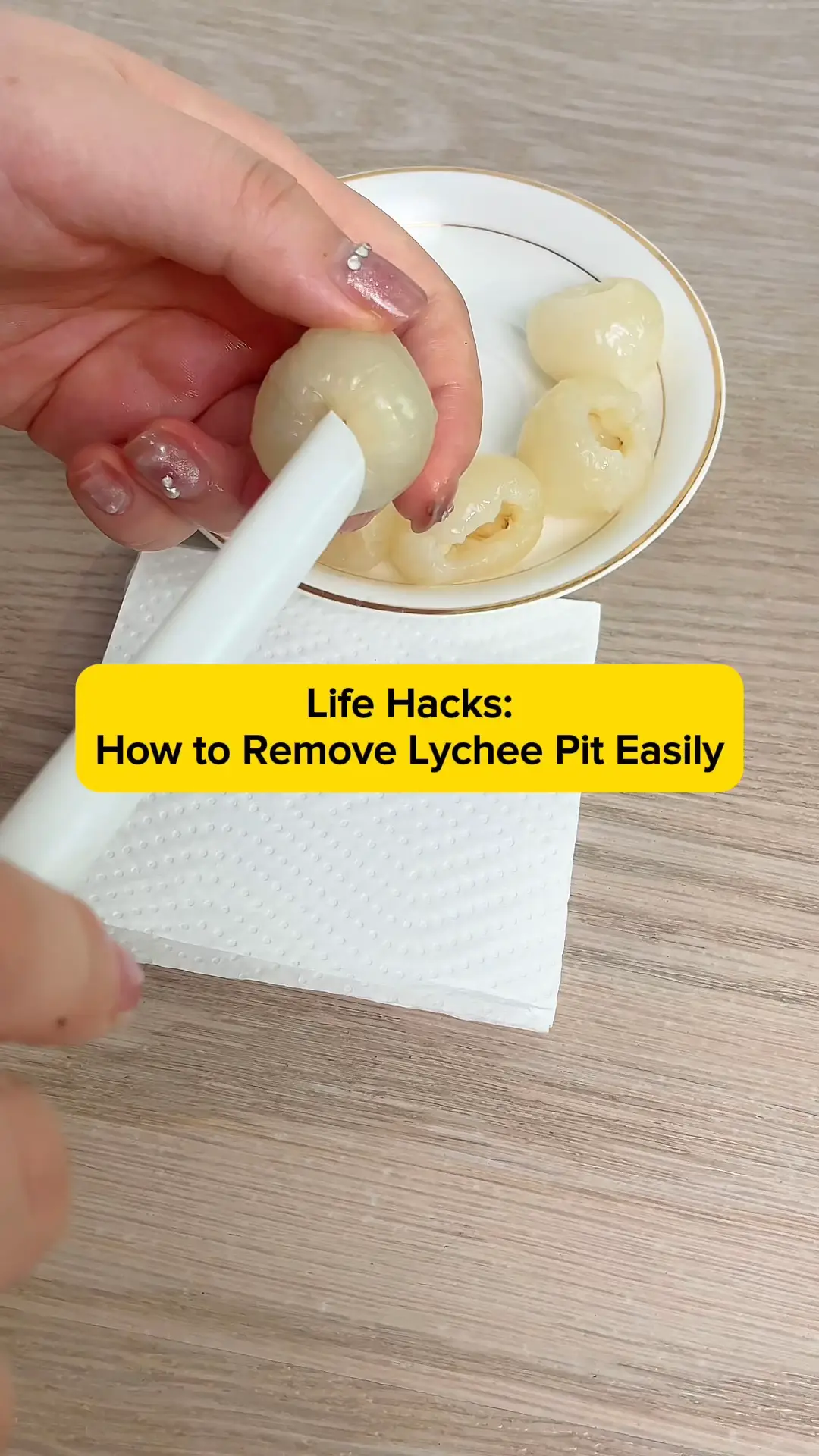 How to remove lychee pit easily | Video published by Pana Pota | Lemon8