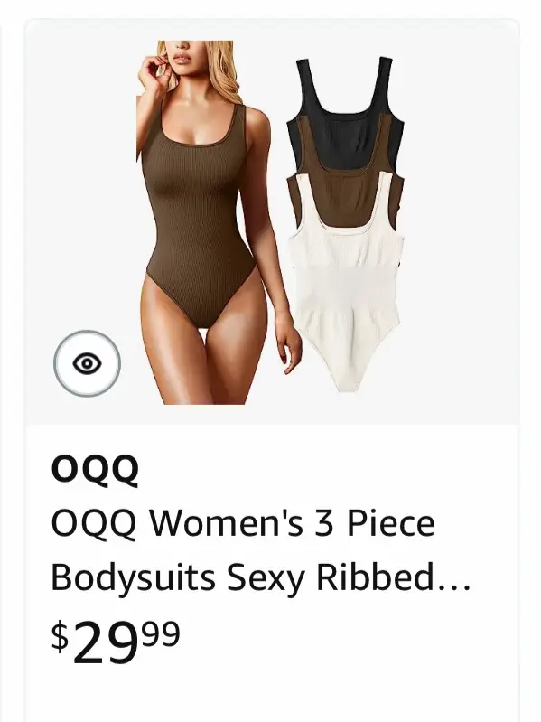 OQQ Women's 3 Piece Bodysuits Sexy Ribbed Maldives
