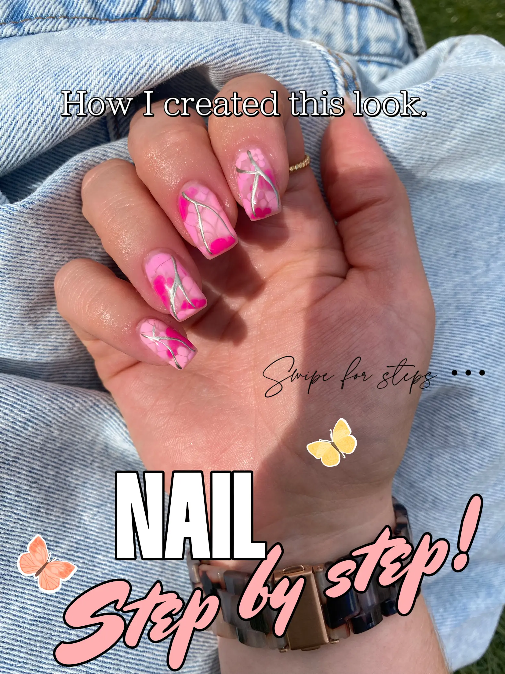 HOW I CREATED THIS NAIL DESIGN. Step by step! 🤍✨😍, Gallery posted by  Posh&polished_x