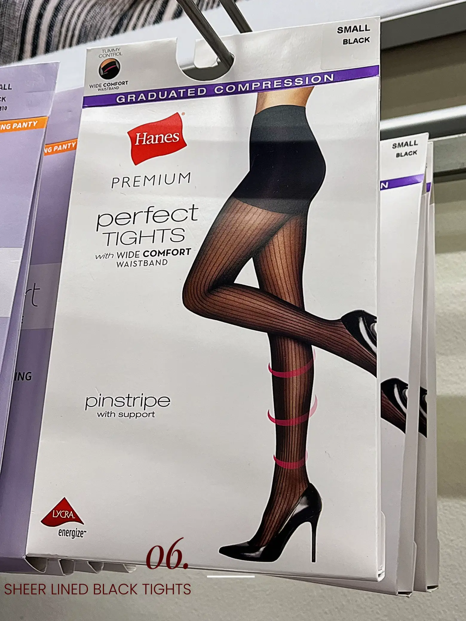 Hanes Premium Women's Pinstripe Perfect Tights - Black S : Target