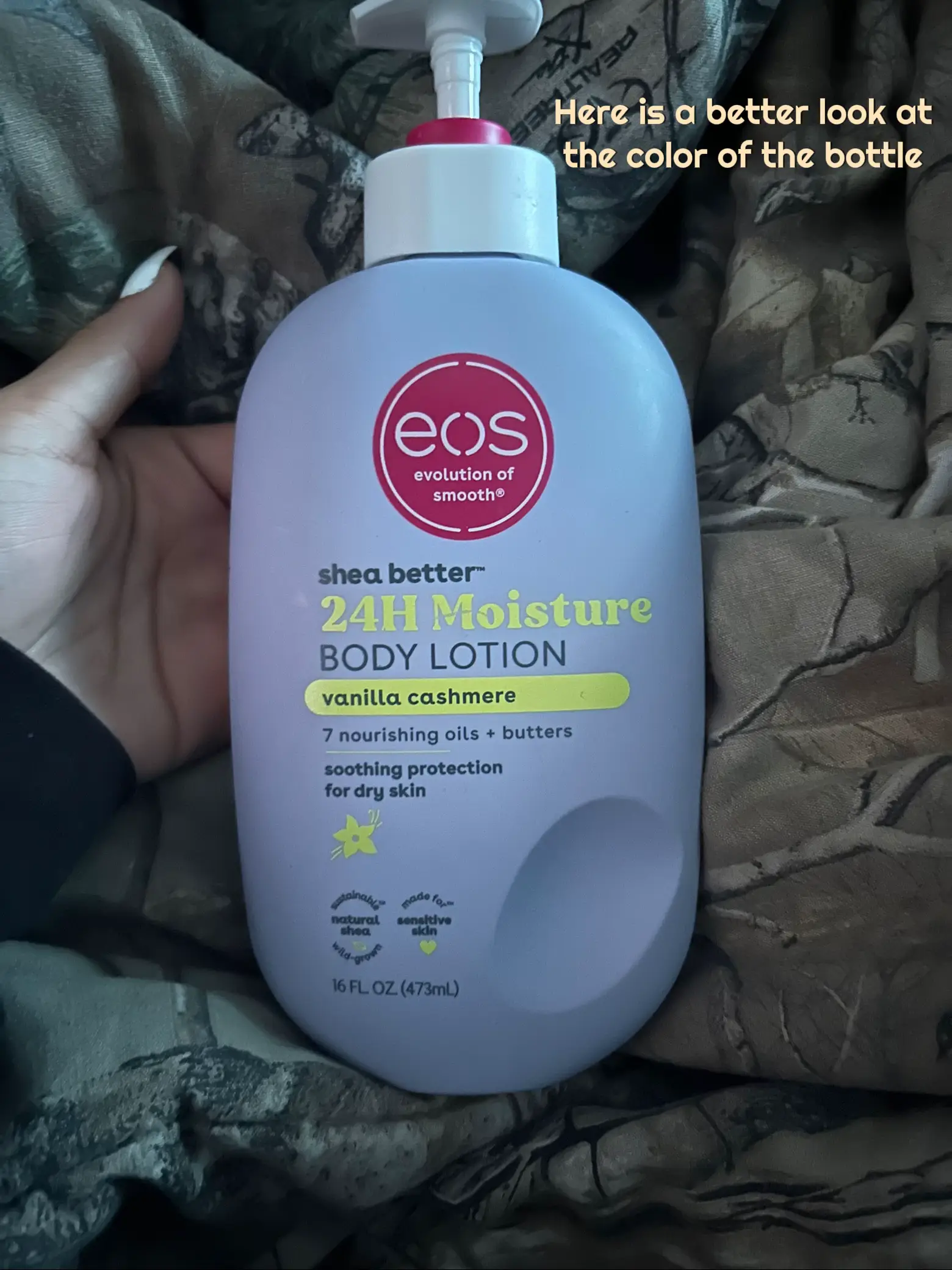  A bottle of body lotion with a