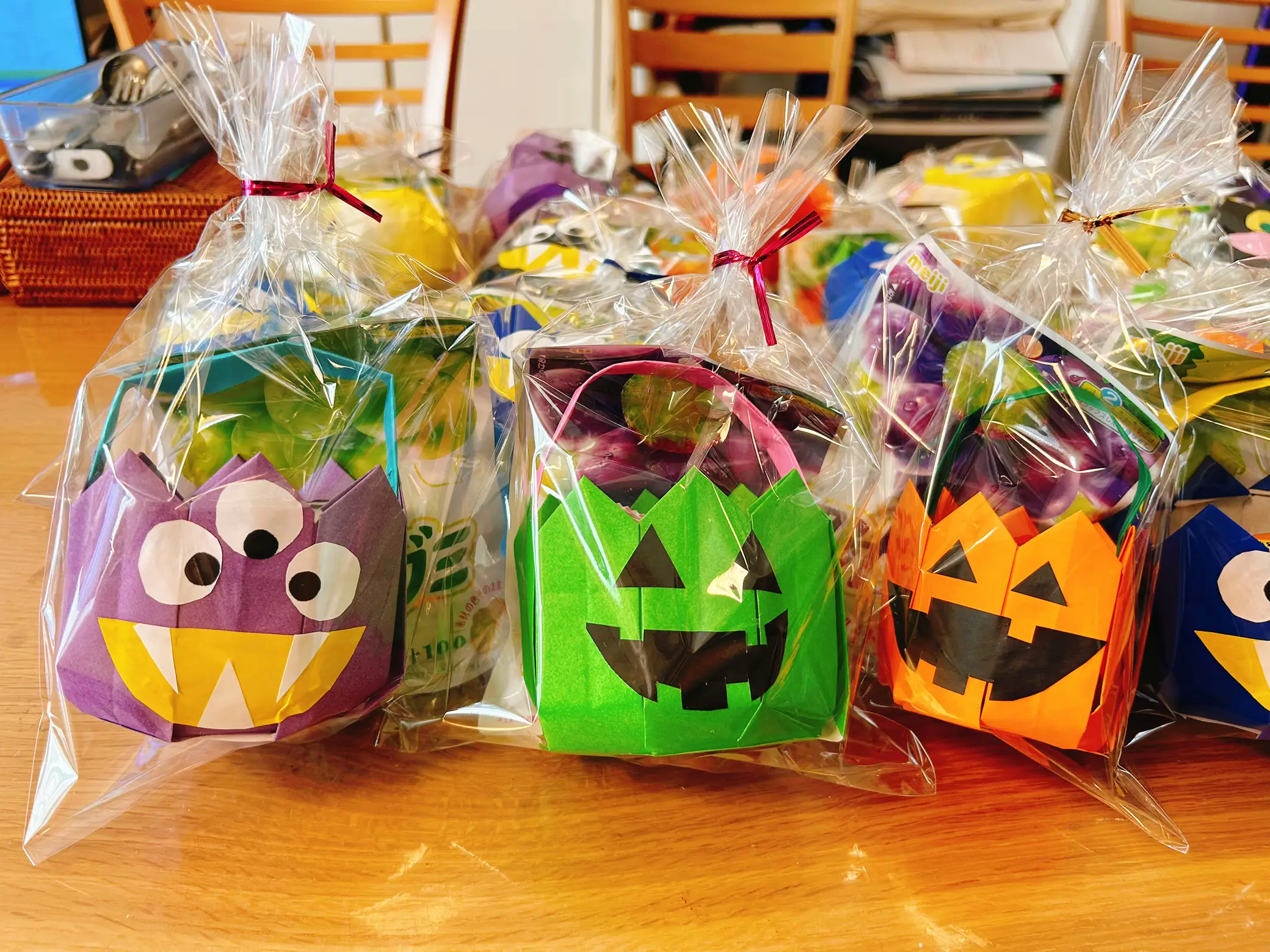 ⑧かぼちゃ バスケット ハロウィン ラッピング ハンドメイド ギフト 
