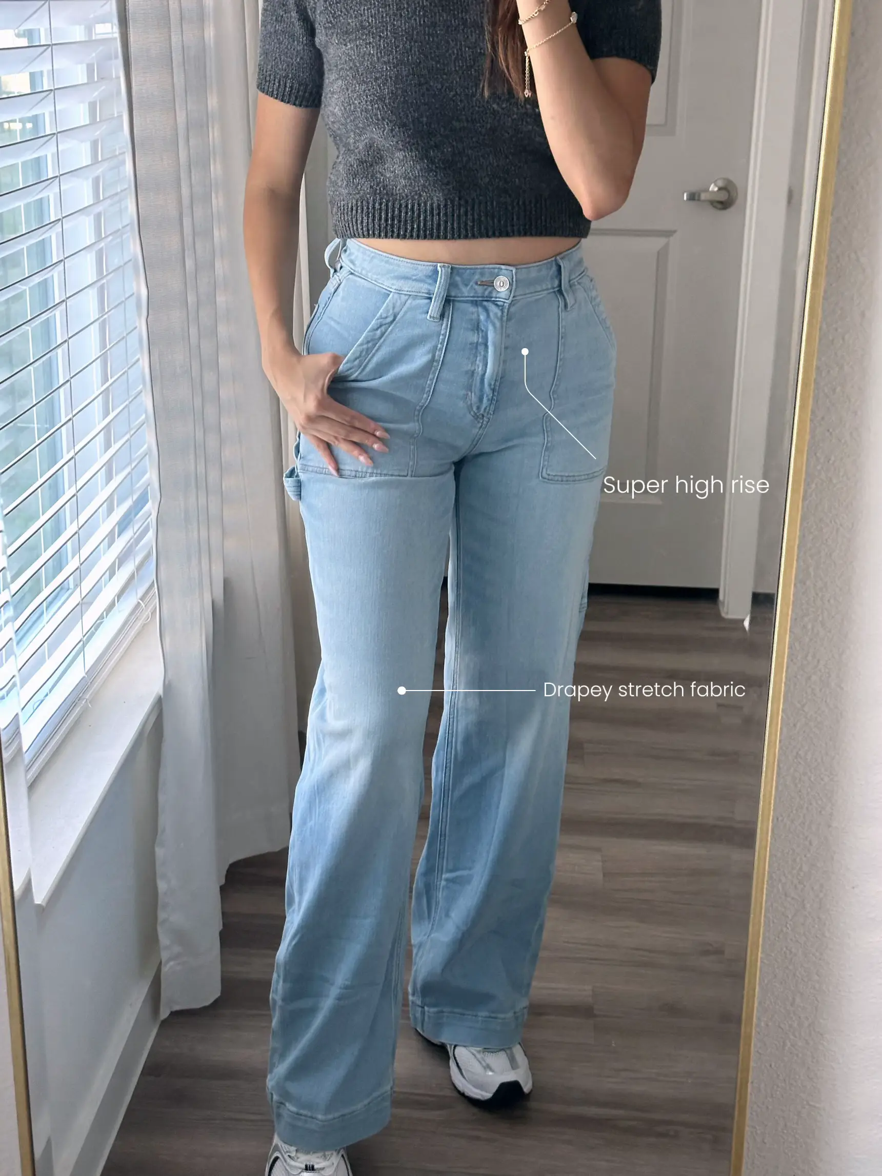 High Waist Baggy Cargo Jeans for Women Flap Pocket Relaxed Fit Straight  Wide Leg Y2K Fashion Jeans