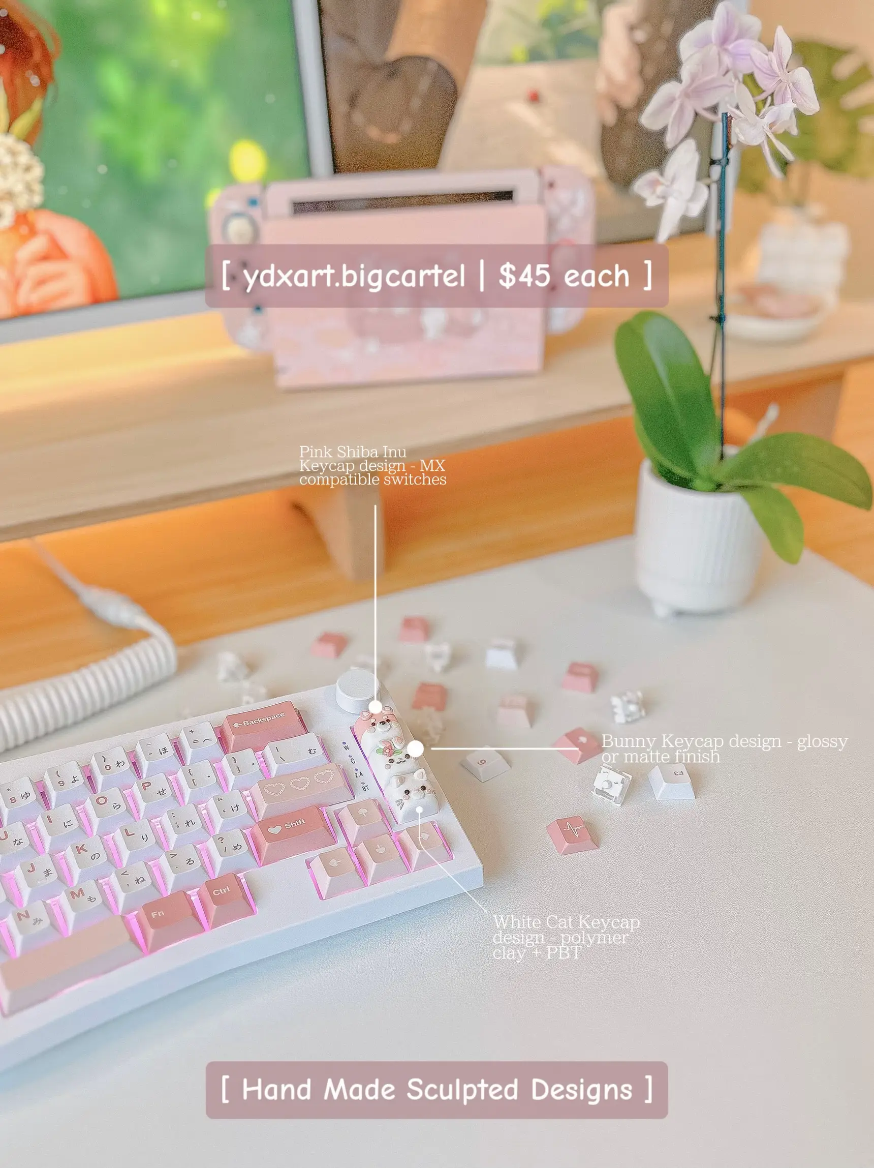 Cute Chiko chicken to light up your keyboard >o< Anyone like these little  pastel keycaps? 🙋‍♀️ : r/MechanicalKeyboards