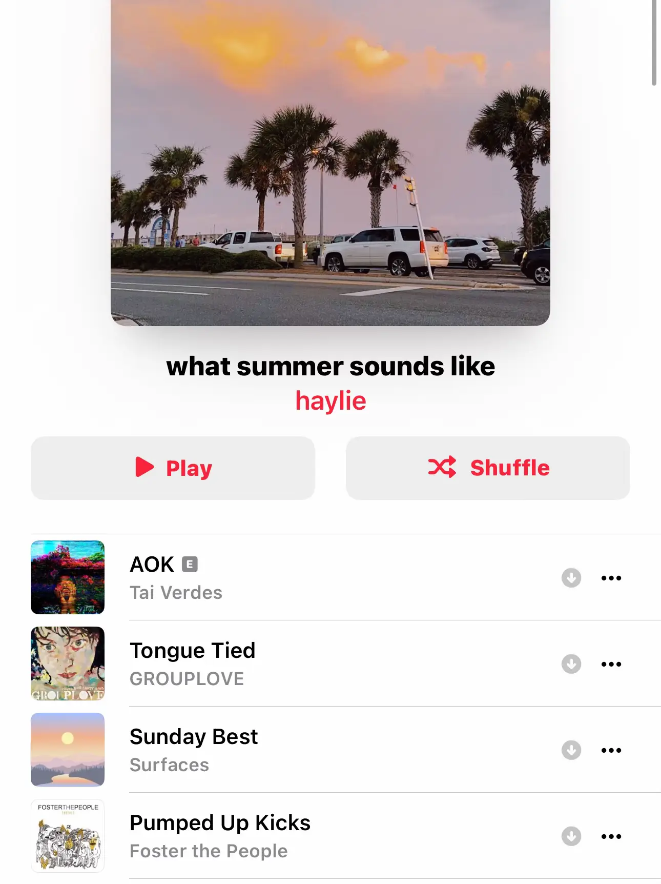  A playlist of music for the summer.
