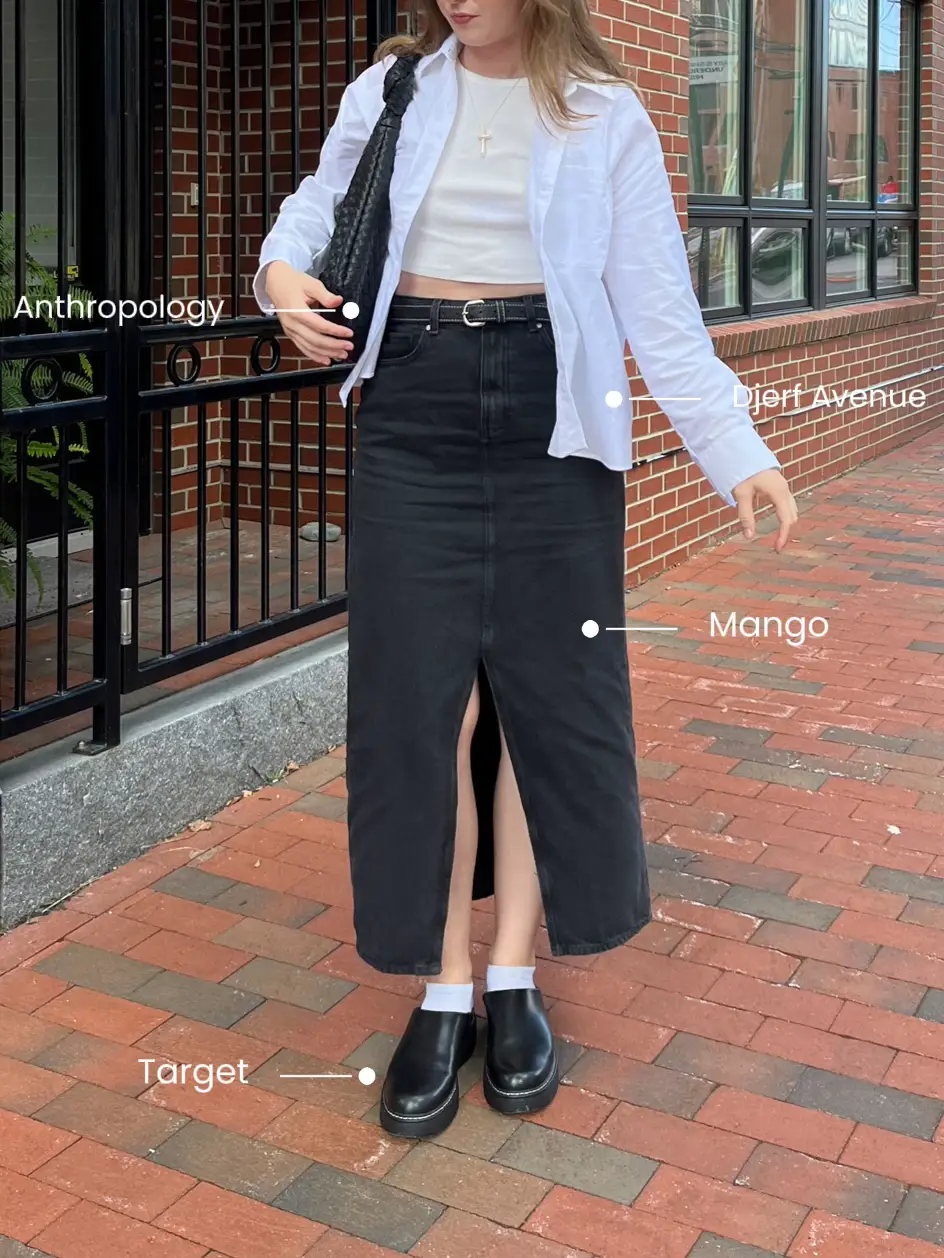 Target black sale denim skirt