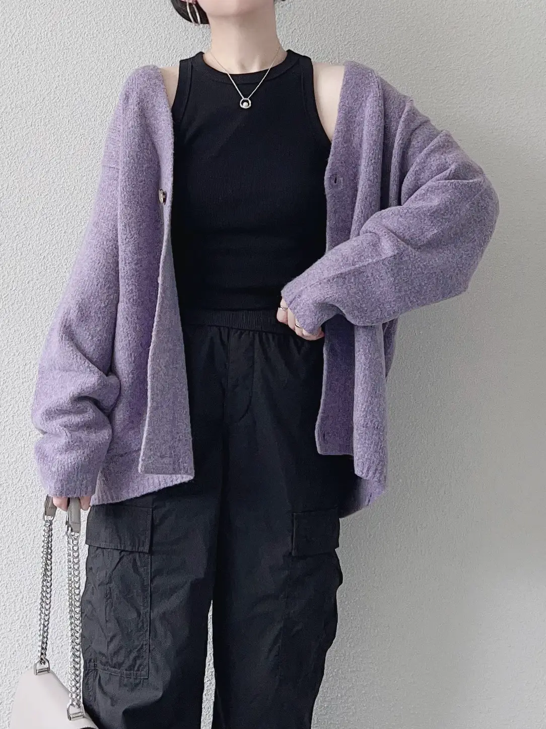 GU パープルニットで秋カラーコーデ💜🖤 | haruが投稿したフォトブック