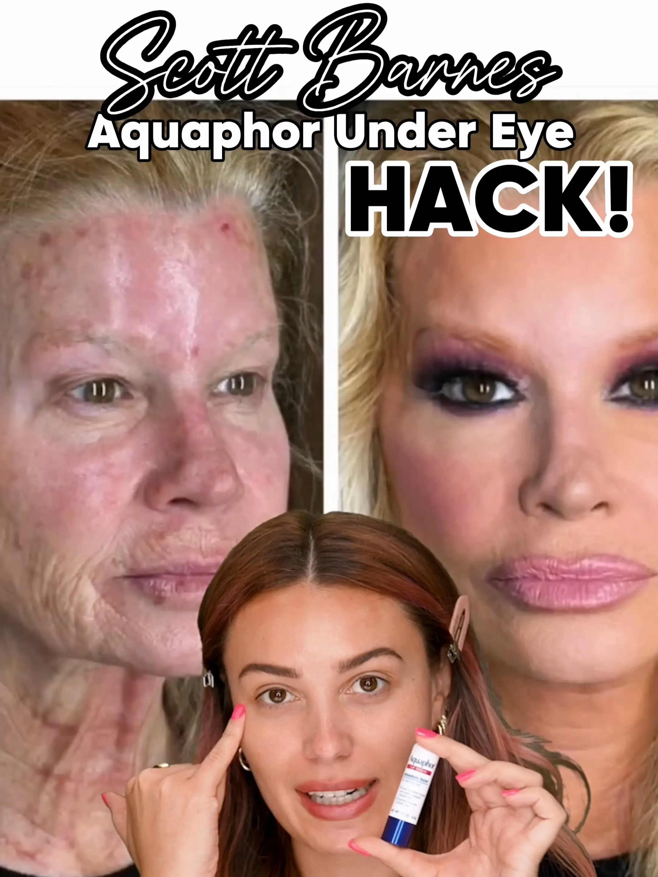 Scott Barnes Aquaphor Undereye Hack #makeup #beauty #concealer #makeuptips 