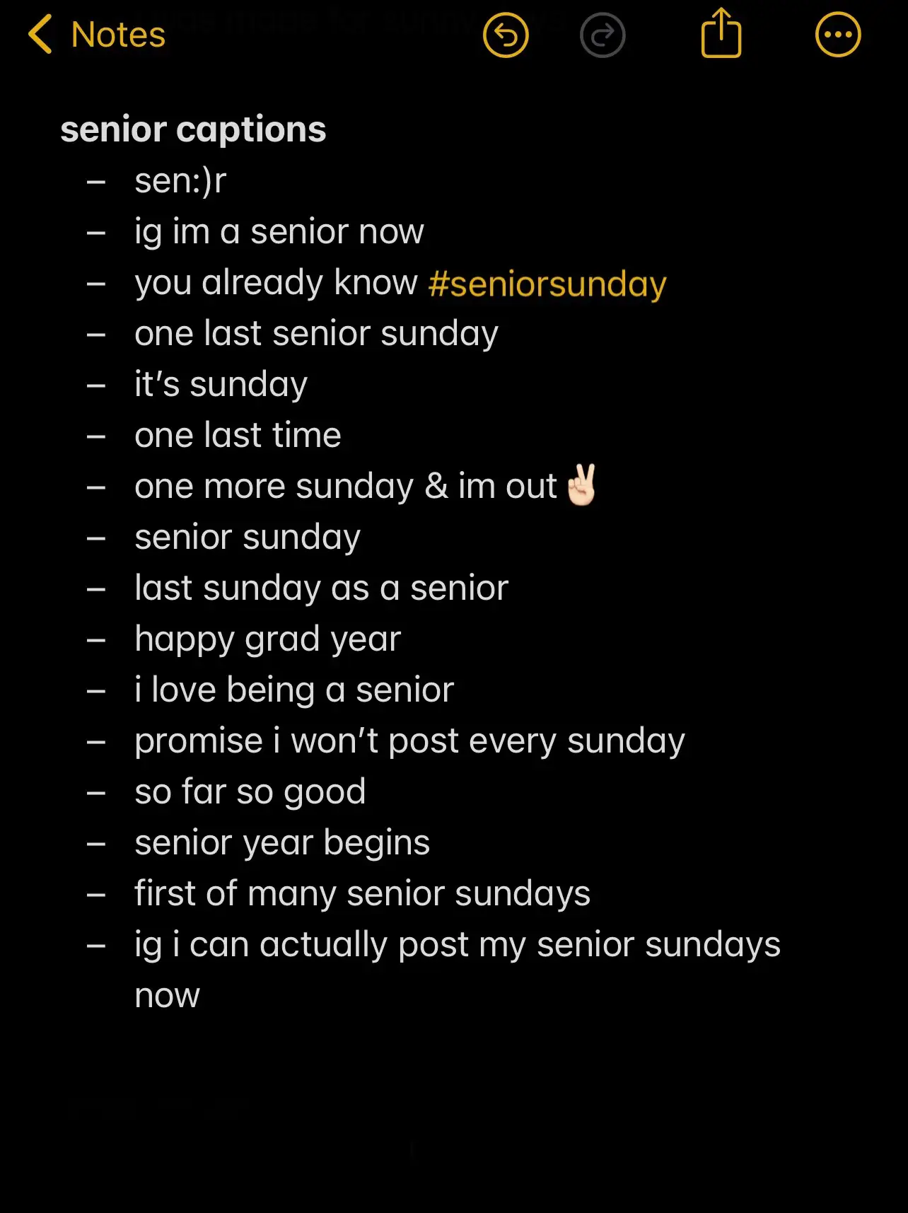  A list of senior