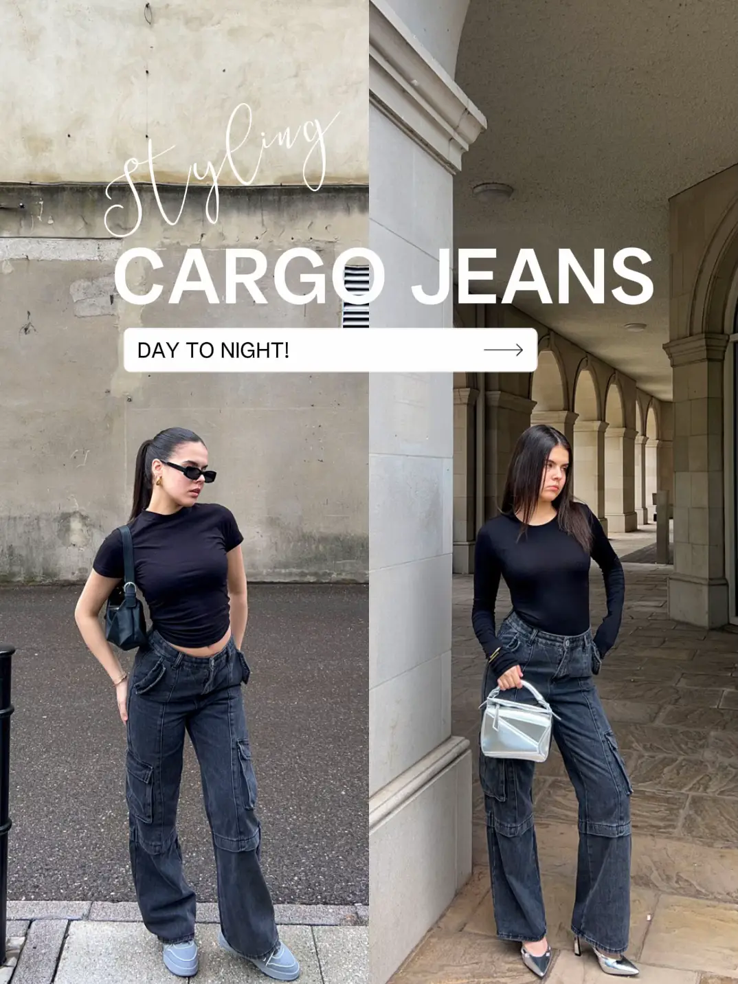 easy go to outfit 🙏🏼 @Halara_official #getdressedwithme #buildanoutf, Cargo Jeans Outfits