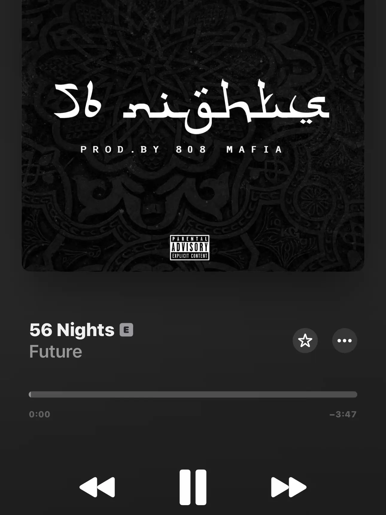  A song with a blue background and the words "6 Nights B" on it.