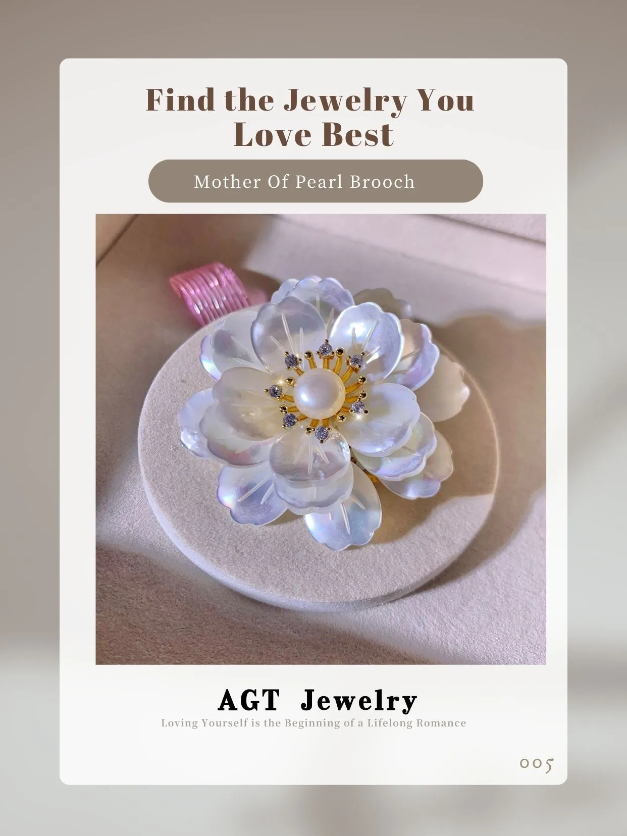 White Romance Natural sea mother-of-pearl Brooch, Gallery posted by AGT  Jewelry