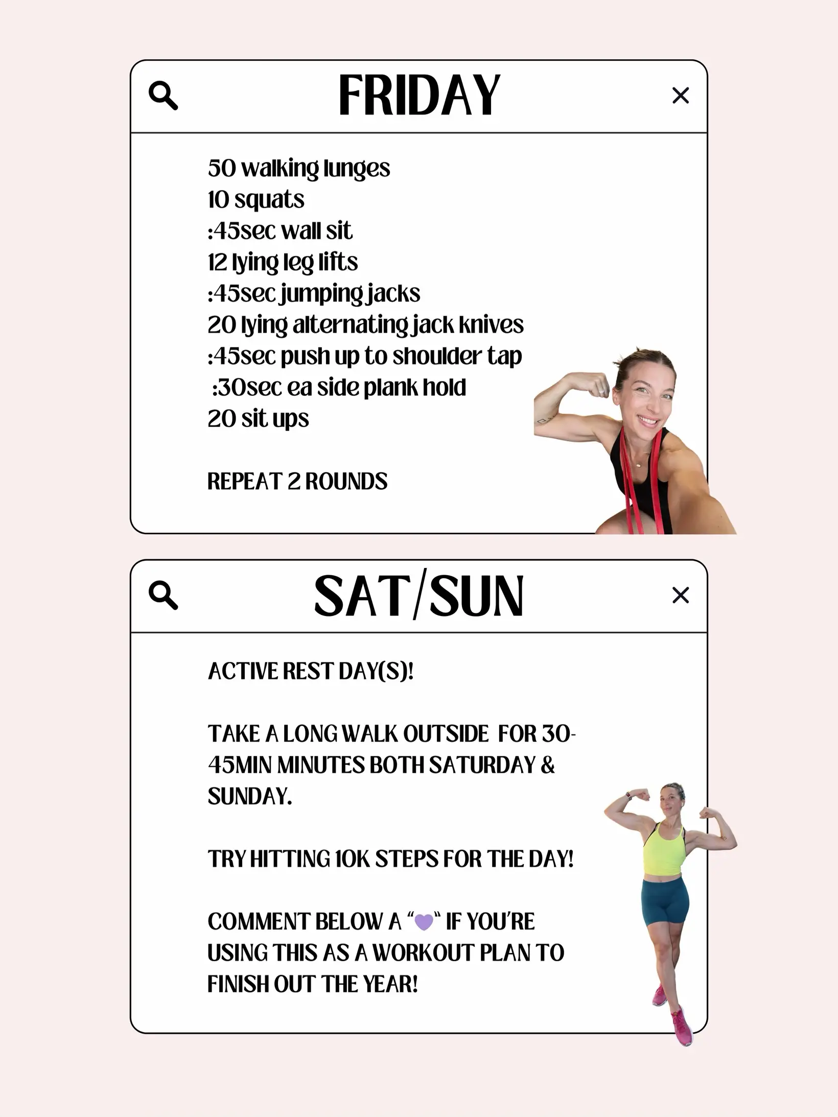 Rest Day Workouts and Workout Calendar