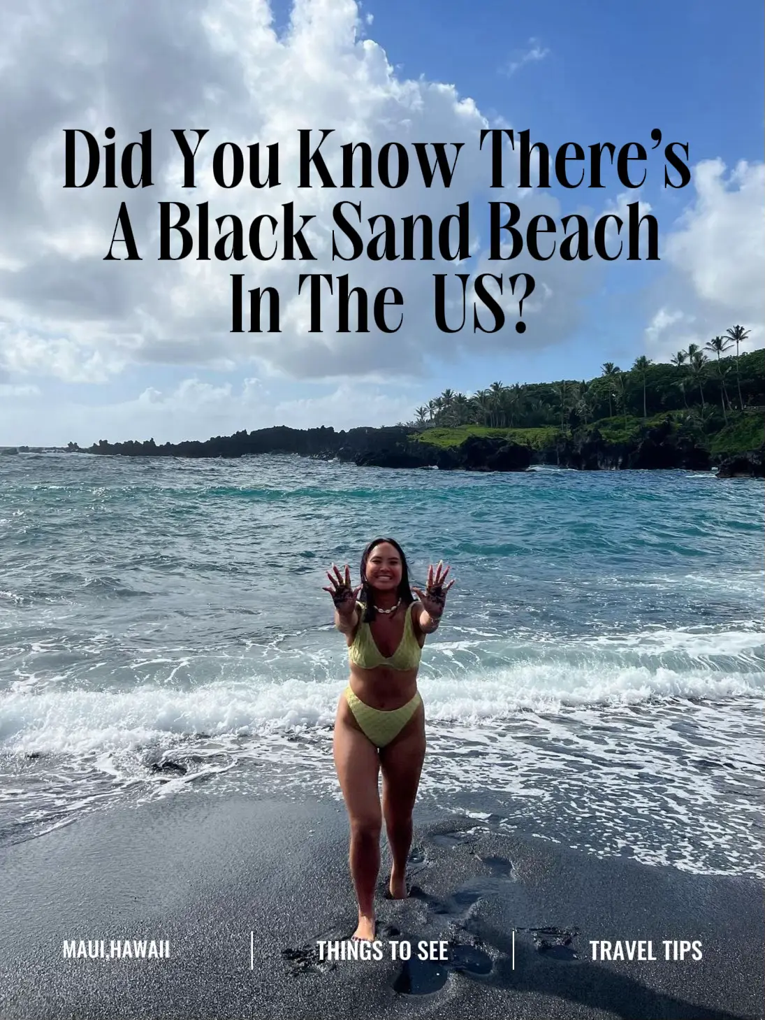 black woman on the beach wearing bikini - Playground