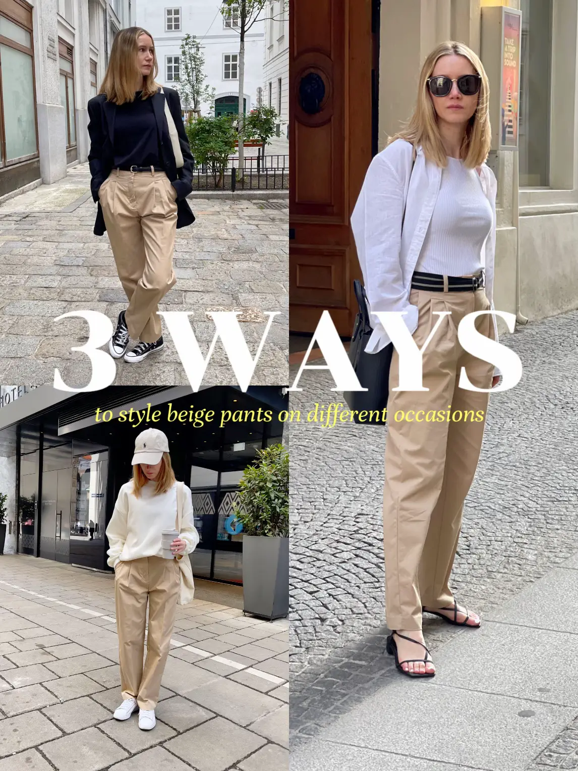 3 WAYS to Style Beige Trousers, Gallery posted by Outfits Inspo