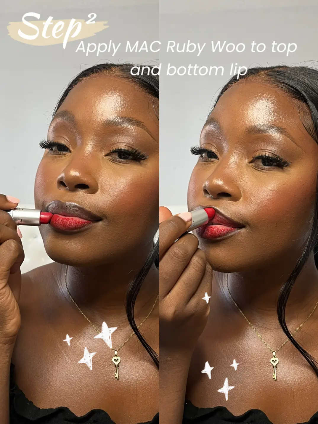mac ruby woo lipstick on black women