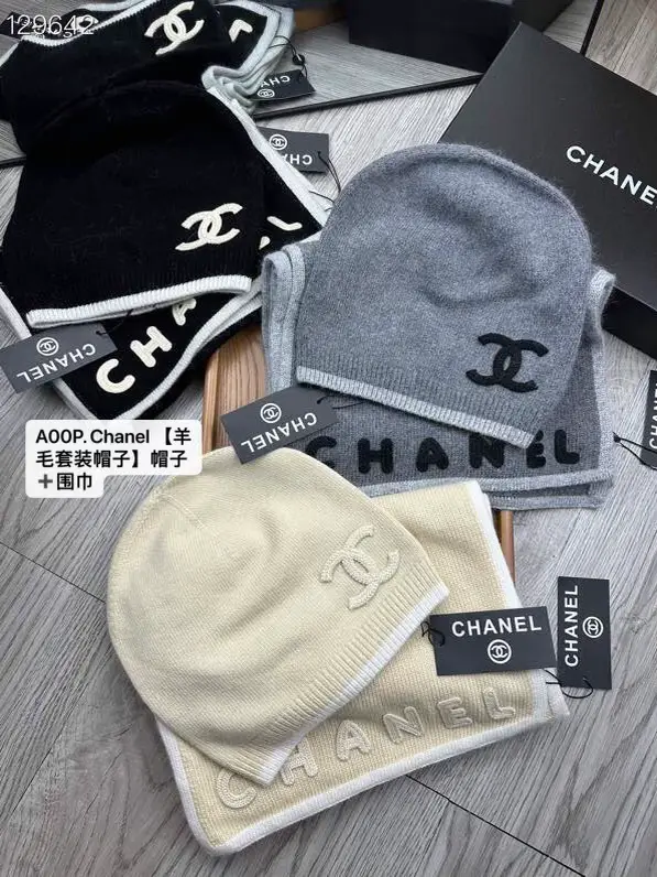 A00P. Chanel 【羊毛套装帽子】帽子➕围巾| Gallery posted by