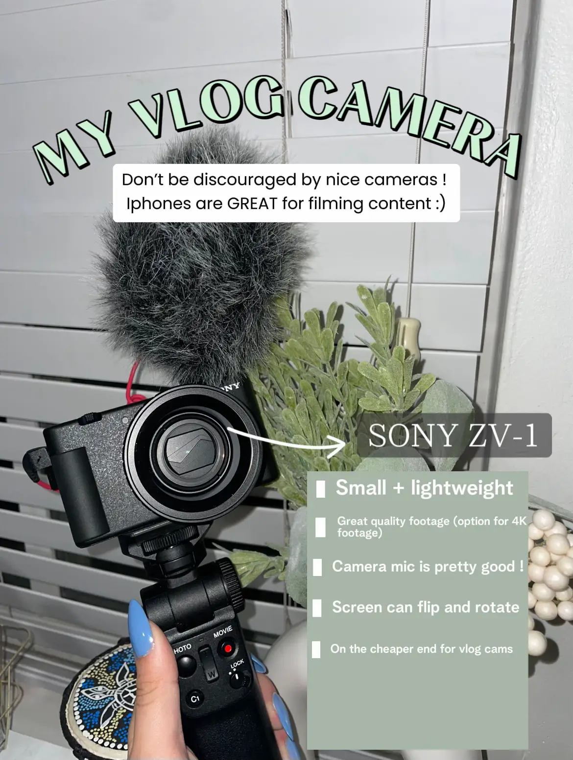  A person holding a vlog camera with a