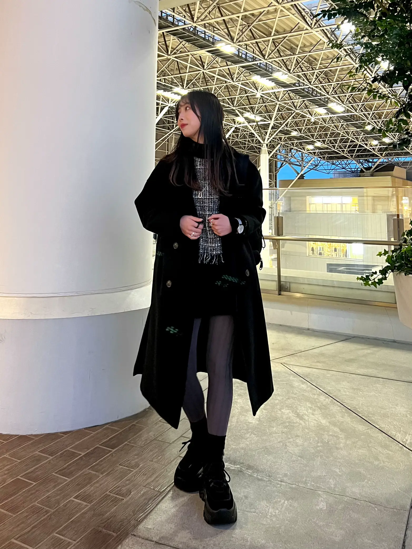 冬支度】黒好きｵﾝﾅによる、モノトーンで作るレギンスコーデ 