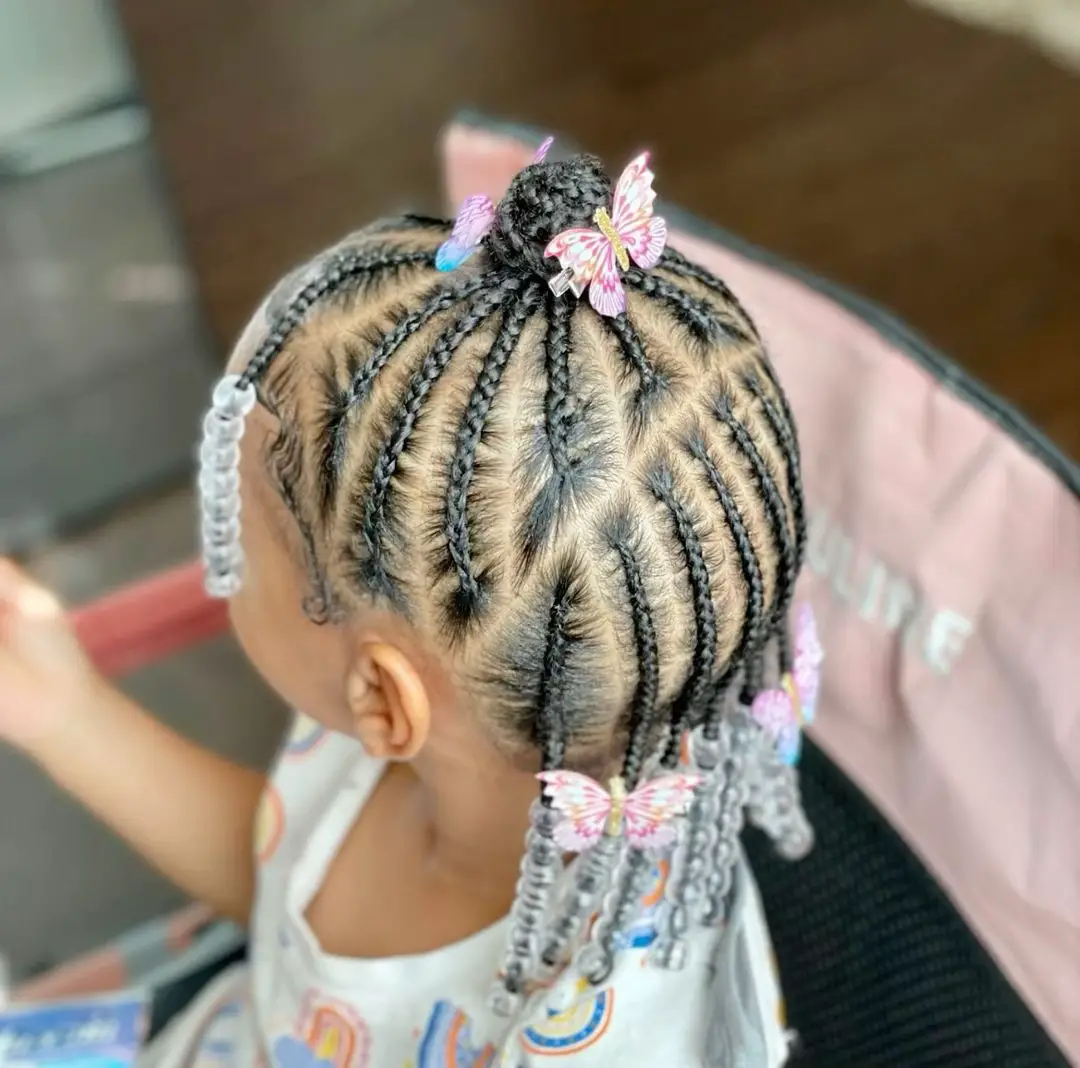 Braided buns for a tiny tot💓 ————————————————————— Book your PIBS