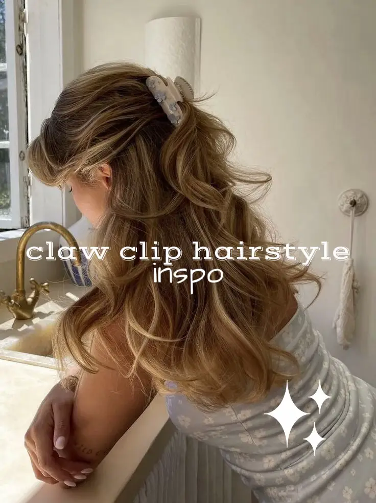 Half up Claw Clip Hairstyle for Fine Hair, Video published by Nayla Smith