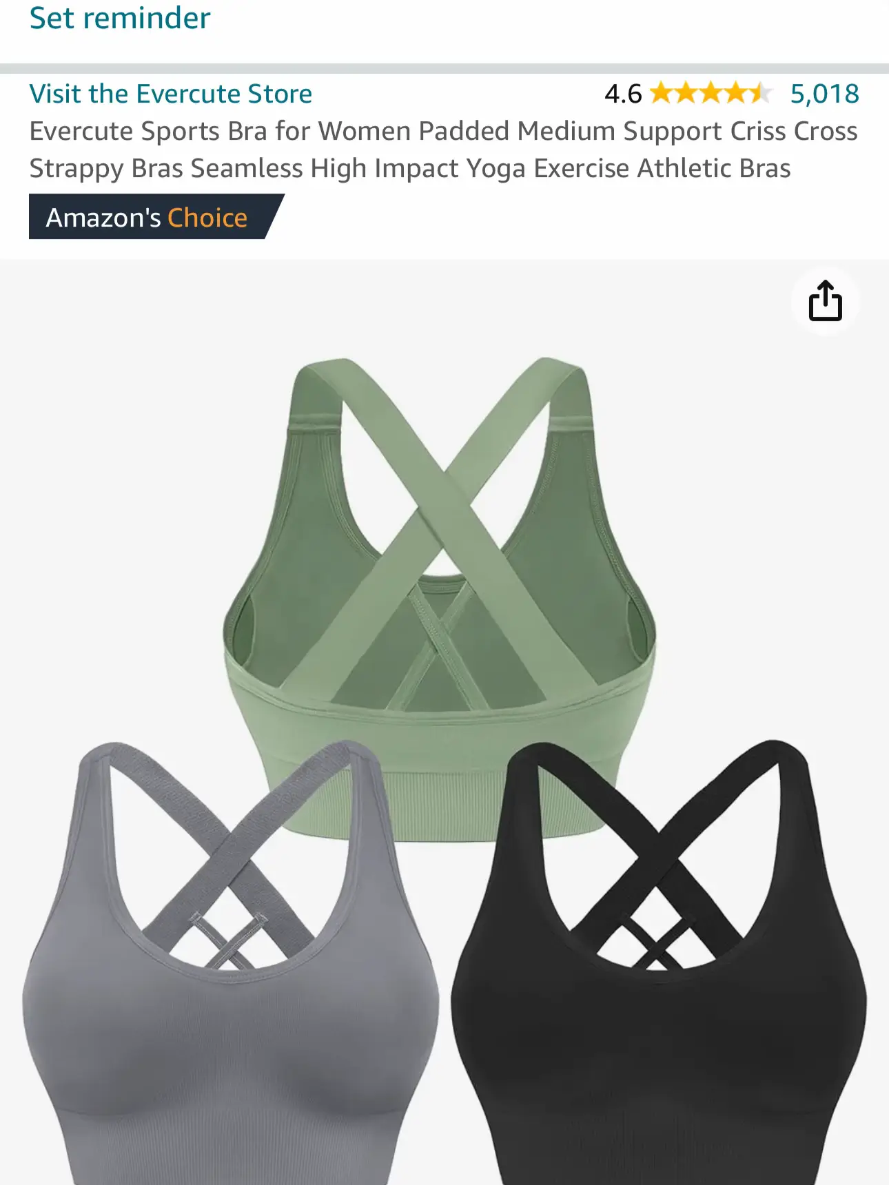 Evercute Sports Bra for Women Padded Medium Support Criss Cross Strappy  Bras Seamless High Impact Yoga Exercise Athletic Bras