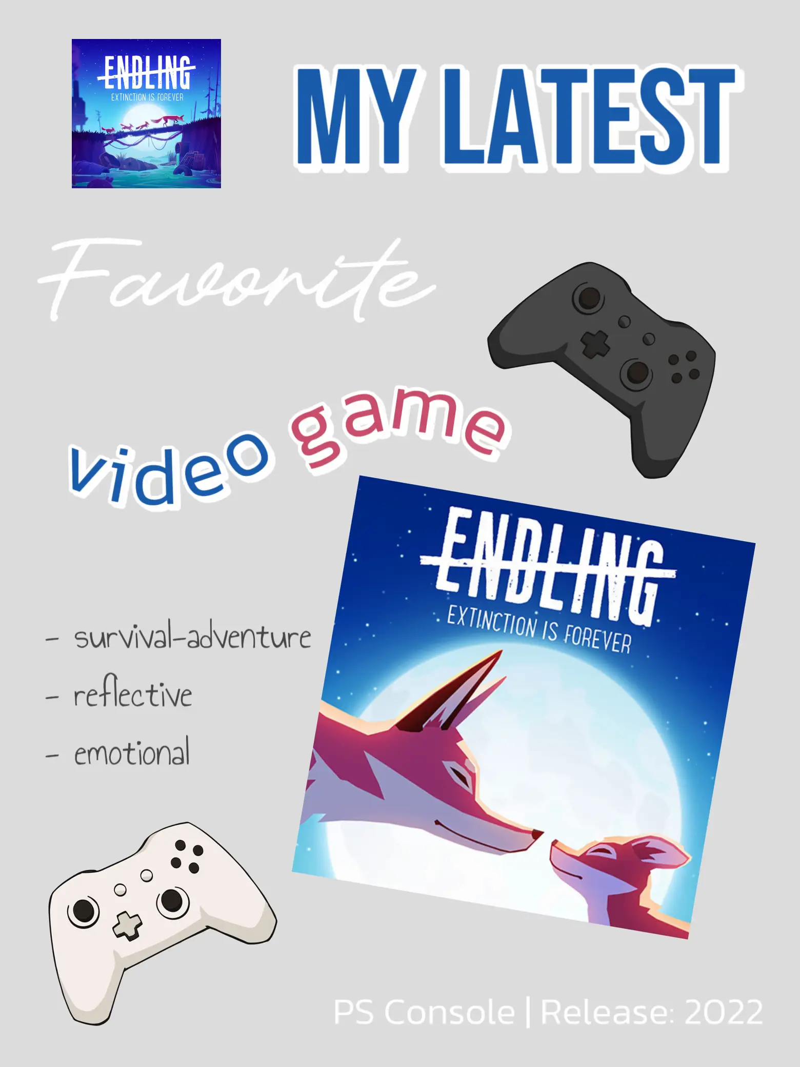  A poster with a game on it called Ending