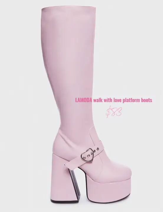 Dolls Kill x Bratz Harness Rhinestone Charm Platform Knee High Boots - White