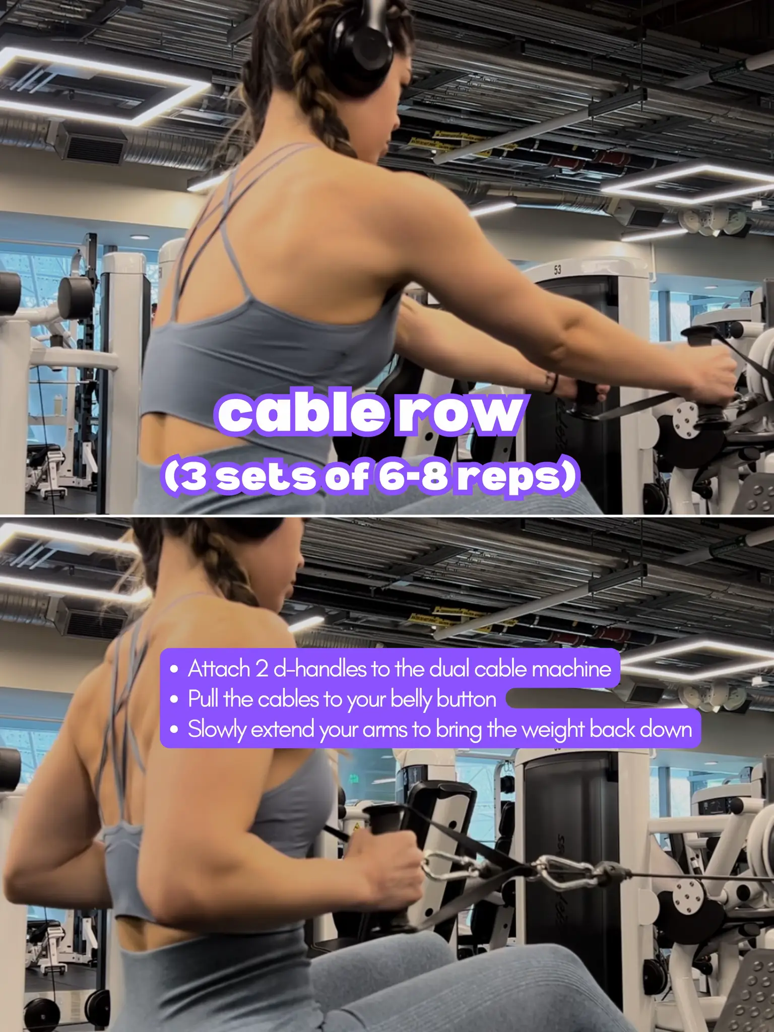 Strong arms workout 🔥 I love doing arm exercises on the cable machine